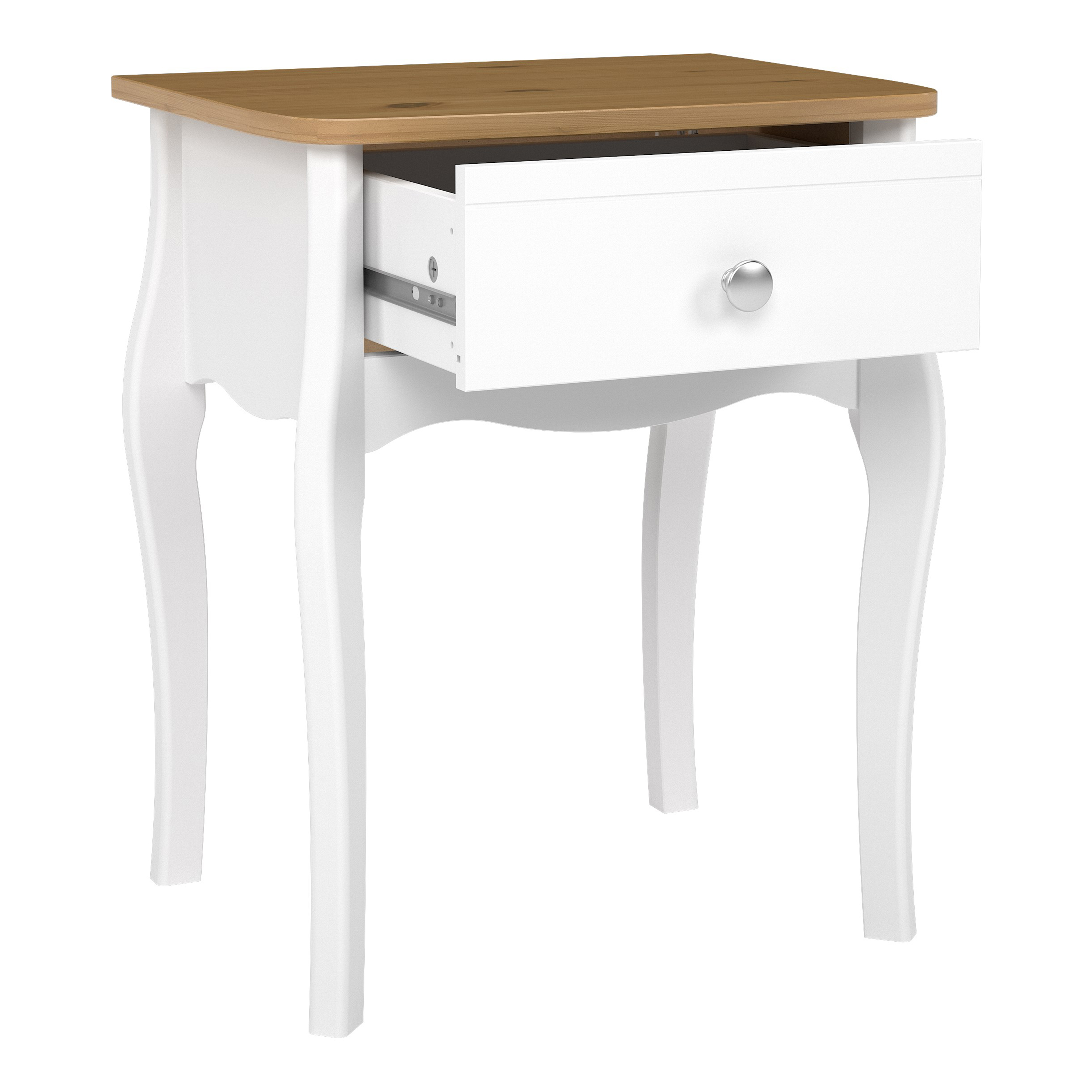 Baroque Nightstand in Pure White Iced Coffee Lacquer - Image 3