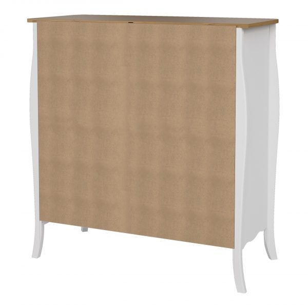 Baroque Sideboard 2 Doors 1 Drawer in Pure White Iced Coffee Lacquer - Image 2