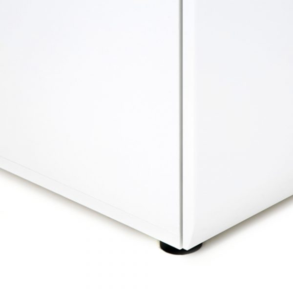 Chelsea Bedroom 2 Drawer Bedside in White with a Truffle Oak Trim - Image 2