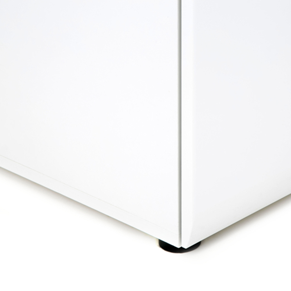 Chelsea Bedroom 2 Drawer Bedside in White with a Truffle Oak Trim - Image 2