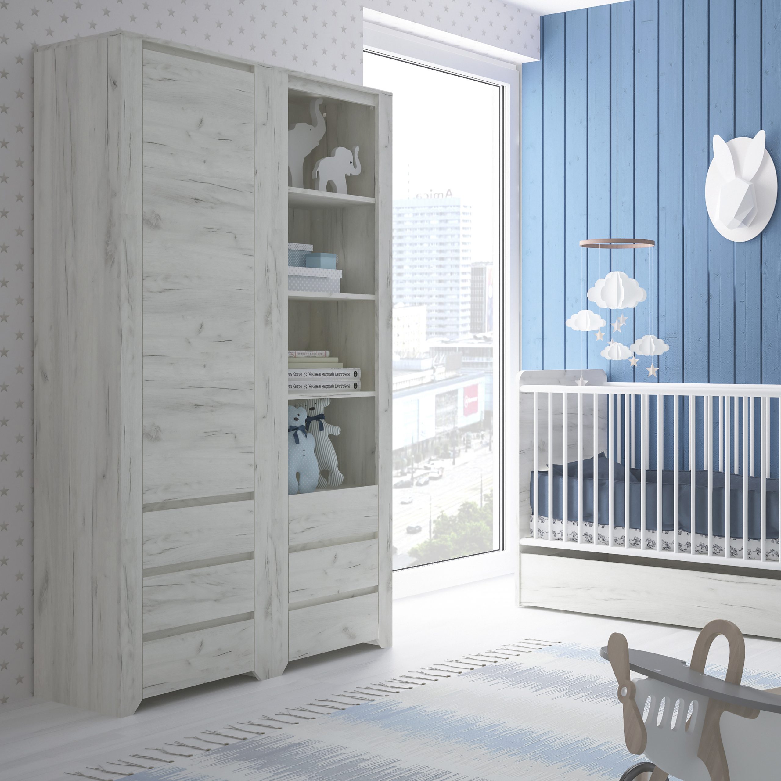 Angel Tall Narrow 3 Drawer Bookcase - Image 2