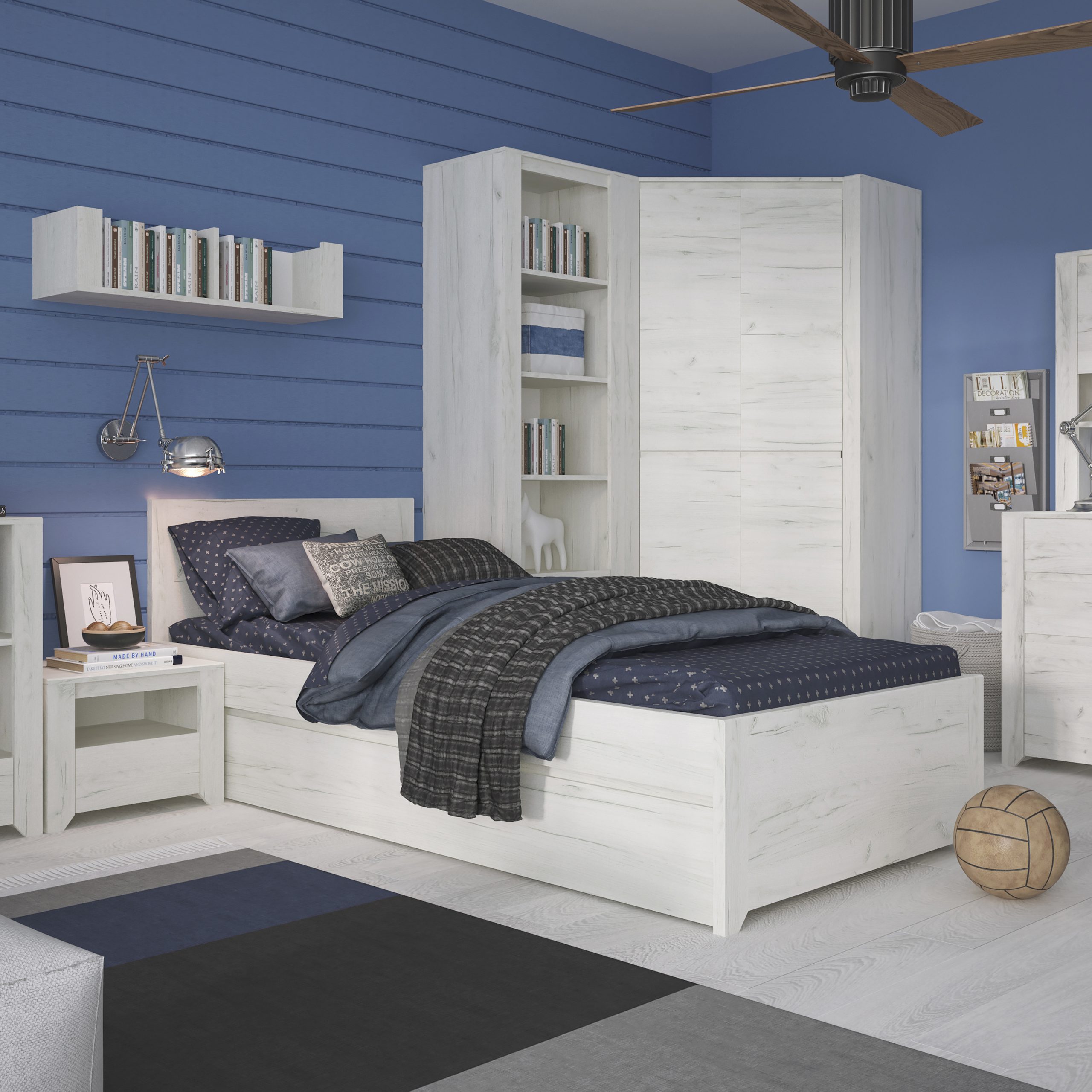 Angel Tall Narrow 3 Drawer Bookcase - Image 3