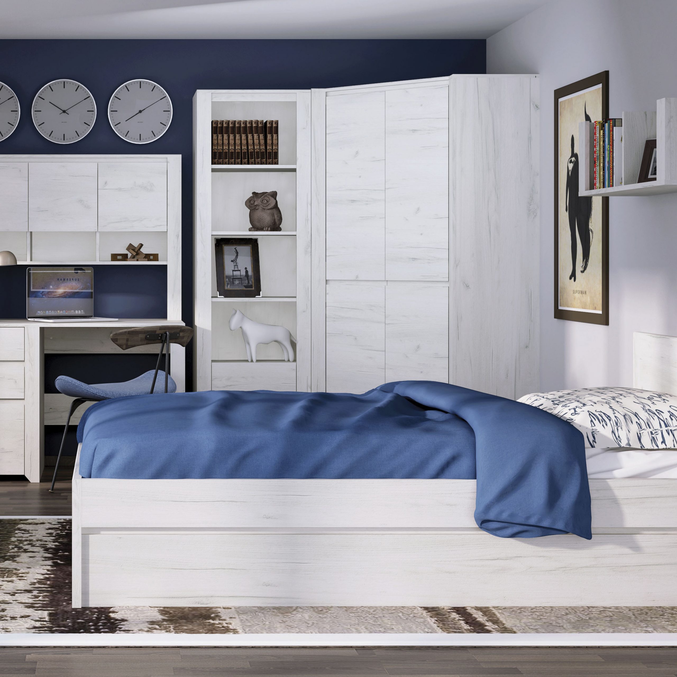 Angel Tall Narrow 3 Drawer Bookcase - Image 5