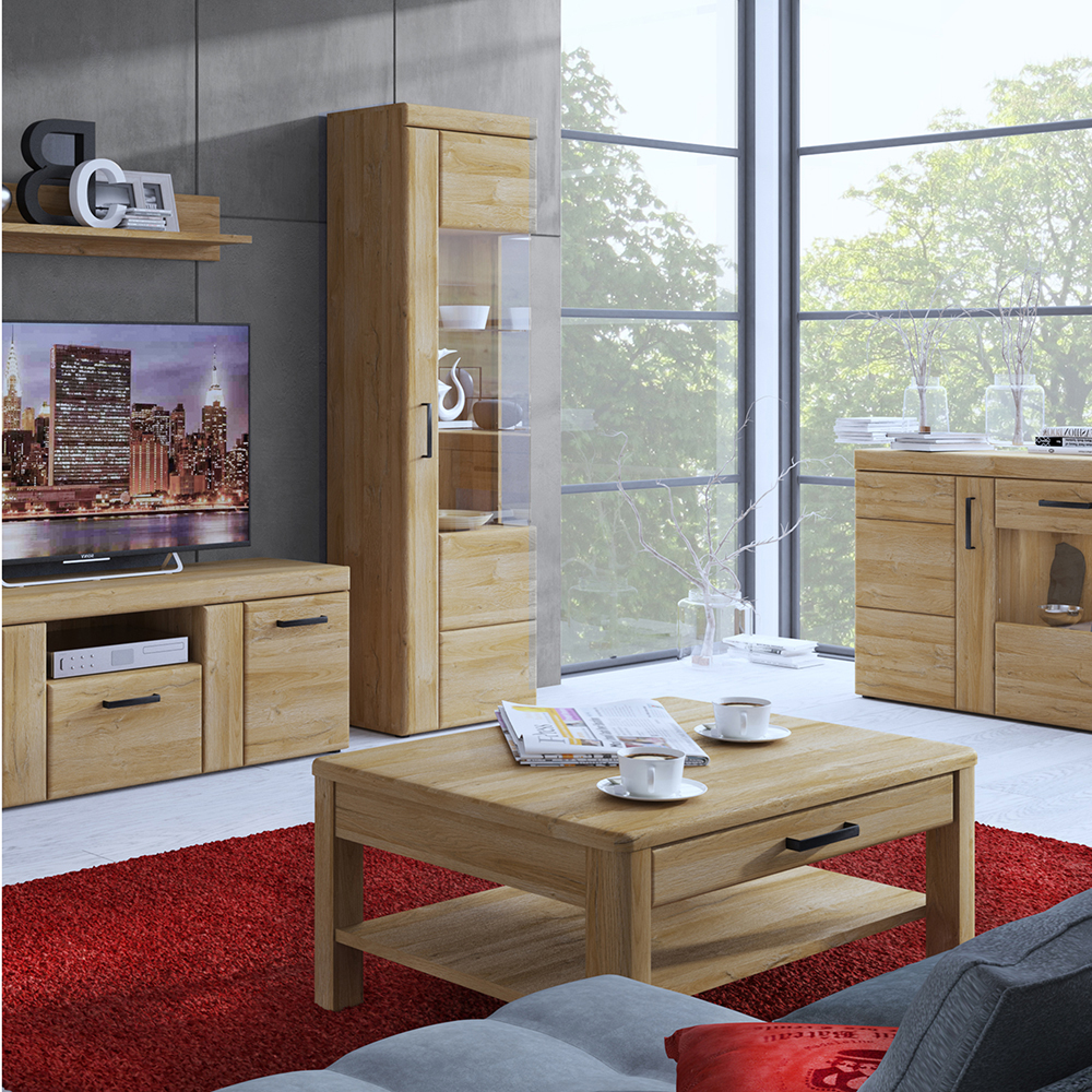 Cortina 4 Door Wide Glazed Sideboard in Grandson Oak - Image 3