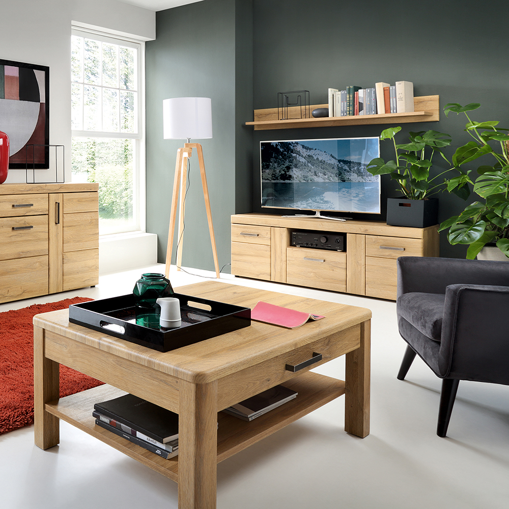 Cortina 2 Door 1 Drawer Tall TV Cabinet in Grandson Oak - Image 2