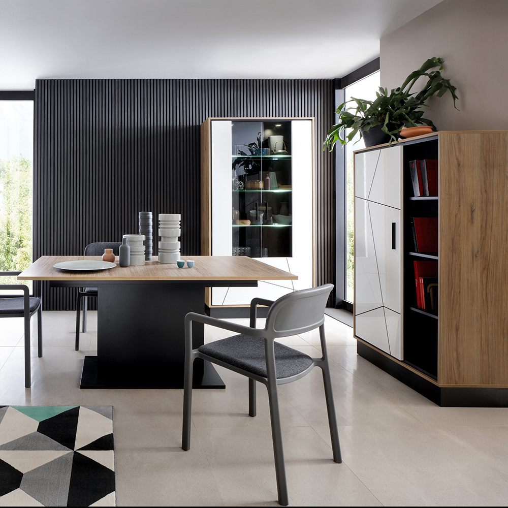Brolo Extending Dining Table 160-200cm in Walnut and Dark Panel Finish - Image 3
