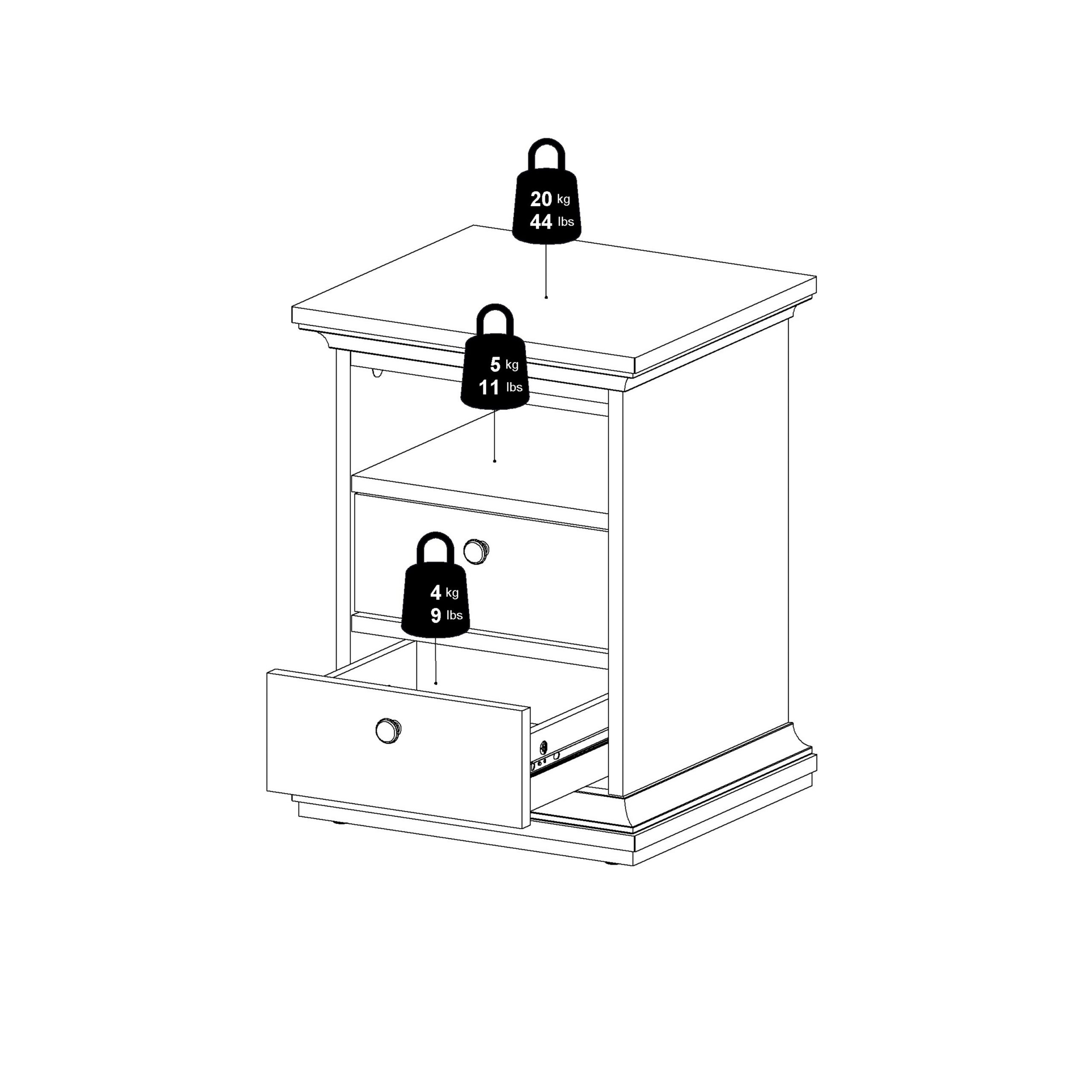 Paris Bedside 2 Drawers in White - Image 11