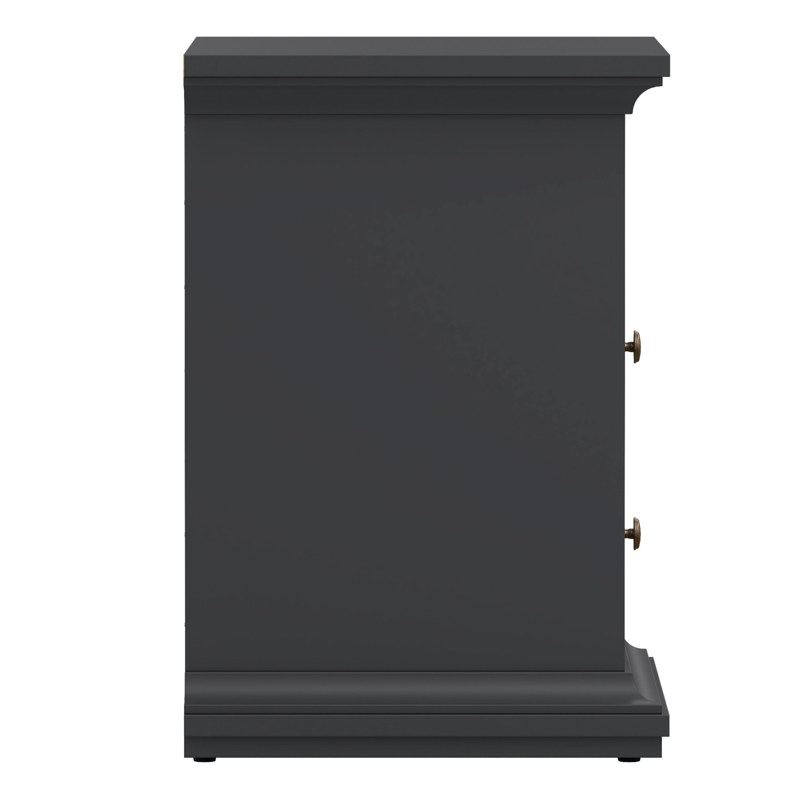 Paris Bedside 2 Drawers in Matt Grey - Image 2