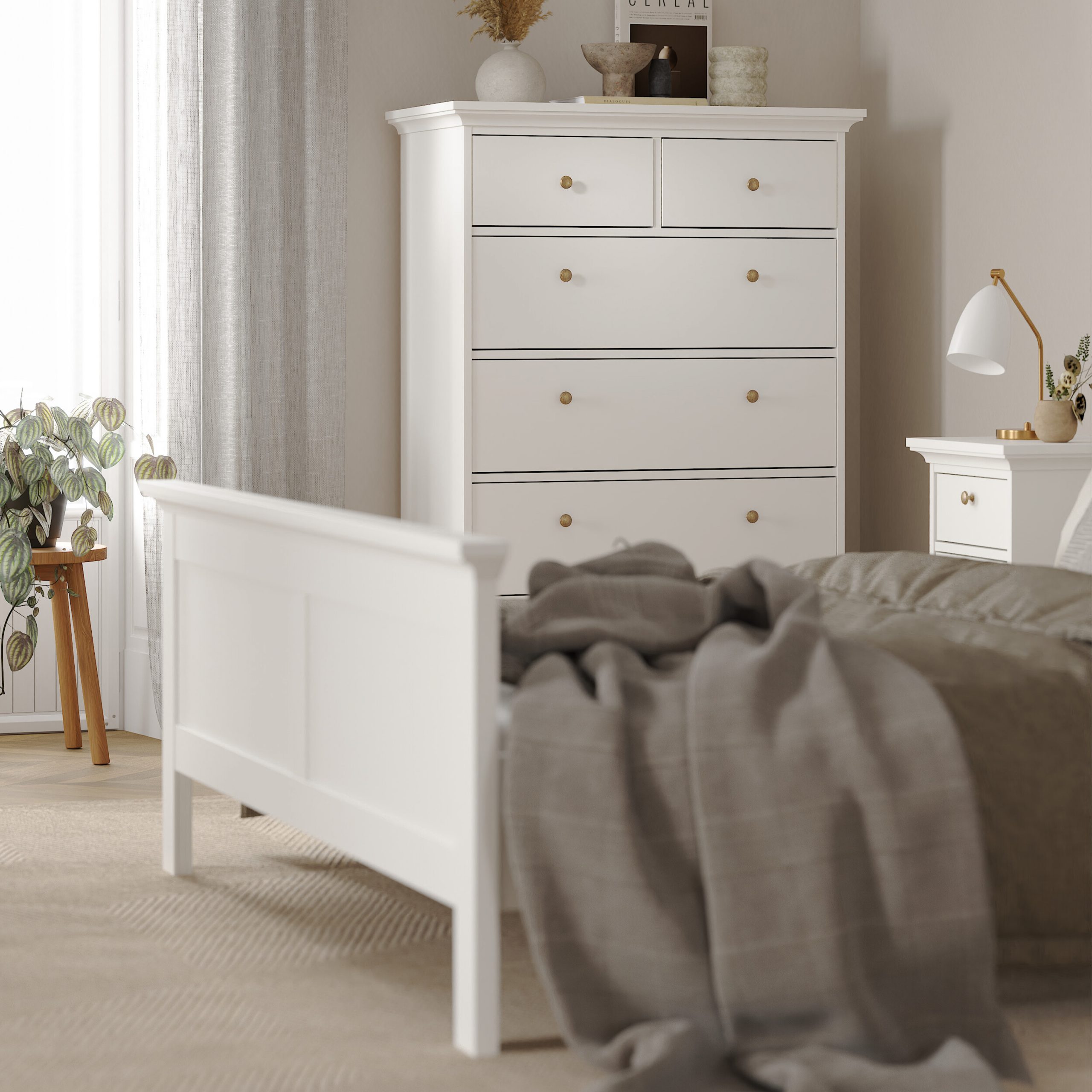 Paris Double Bed (140 x 200) in White - Image 9
