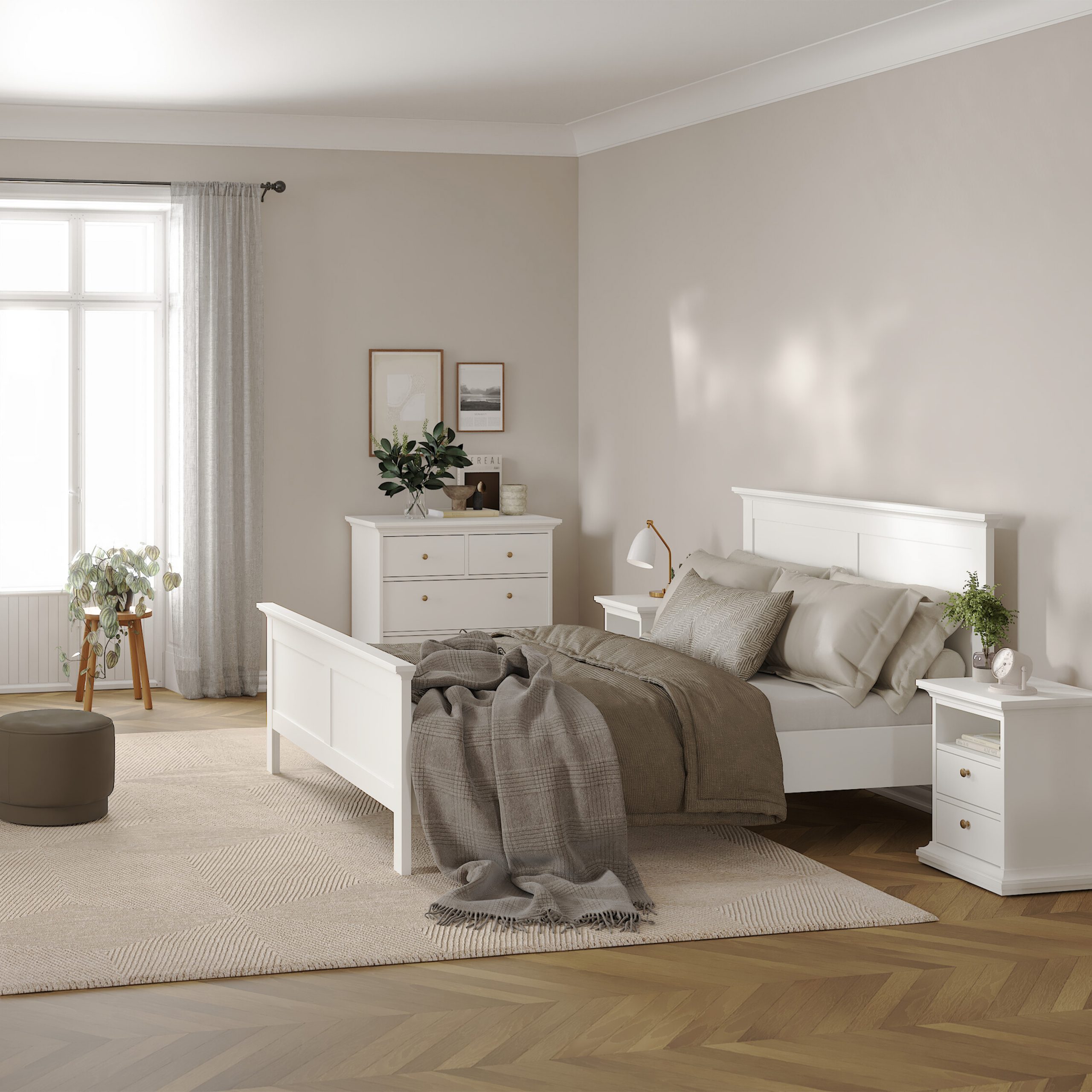 Paris Double Bed (140 x 200) in White - Image 5