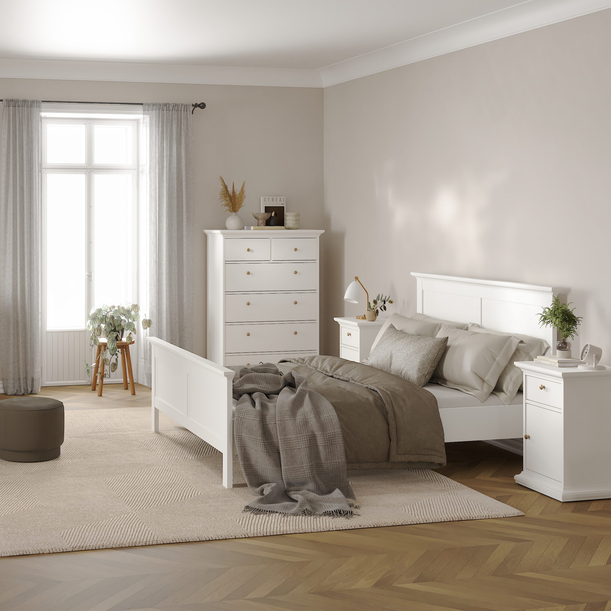 Paris Double Bed (140 x 200) in White - Image 6