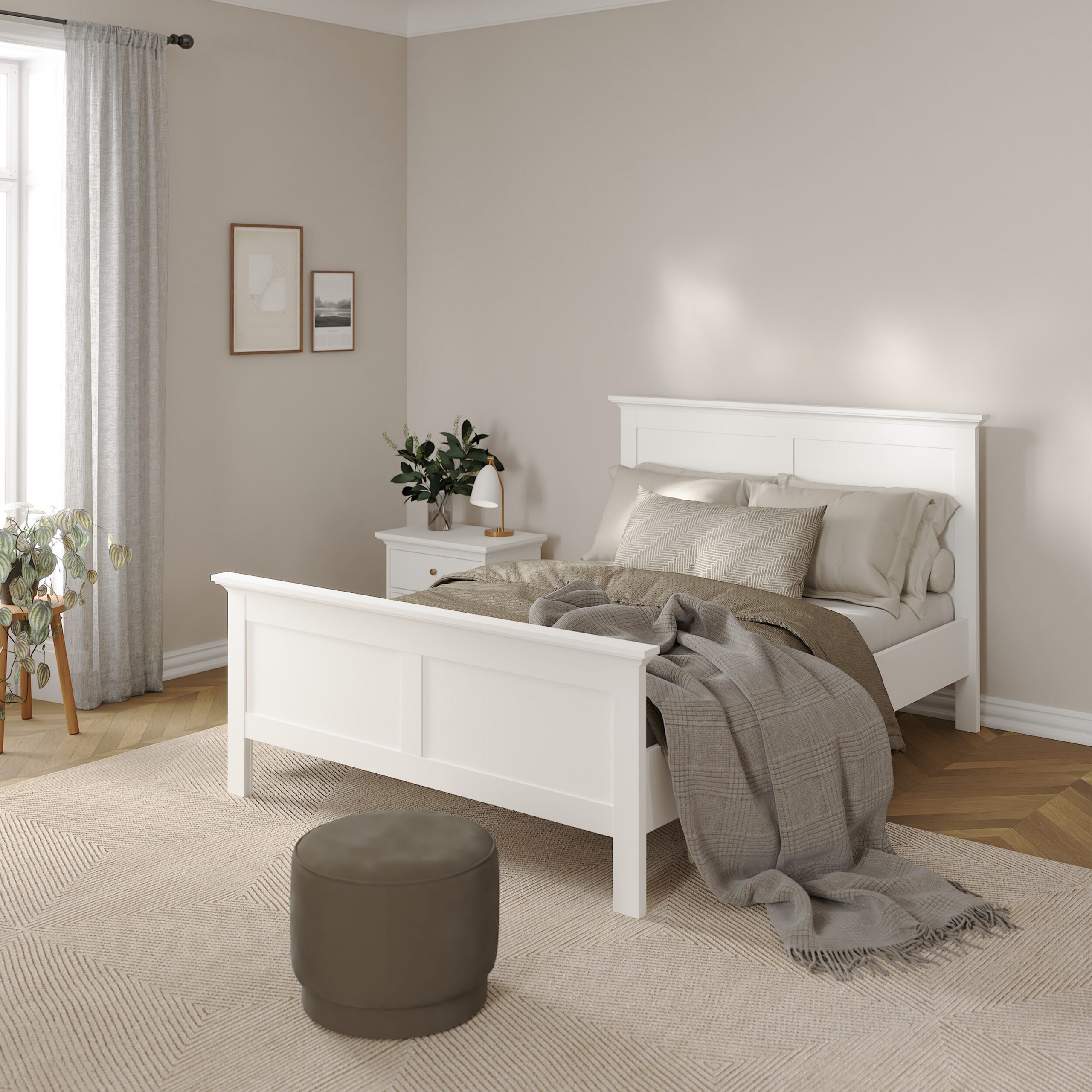 Paris Double Bed (140 x 200) in White - Image 7