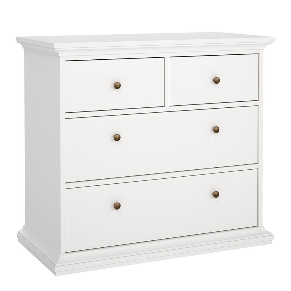 Paris Chest of 4 Drawers in White