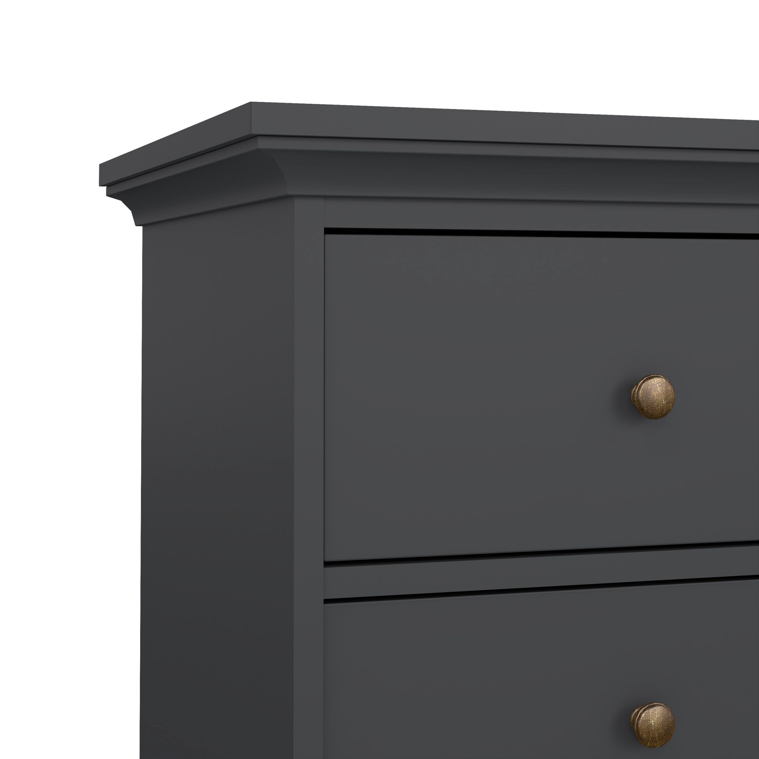 Paris Chest of 4 Drawers in Matt Grey - Image 7