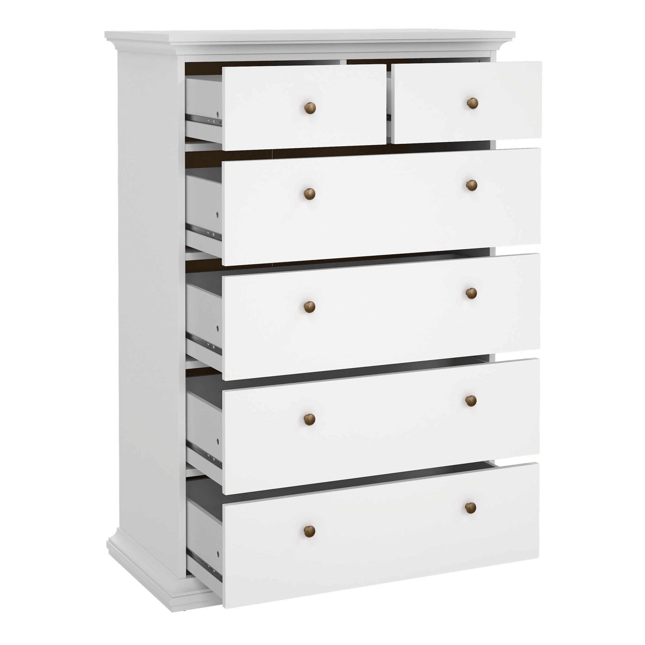 Paris Chest of 6 Drawers in White - Image 3