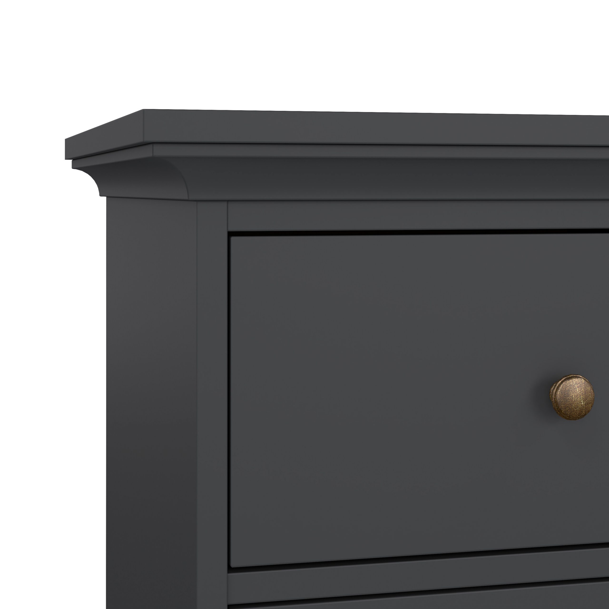 Paris Chest of 6 Drawers in Matt Grey - Image 7