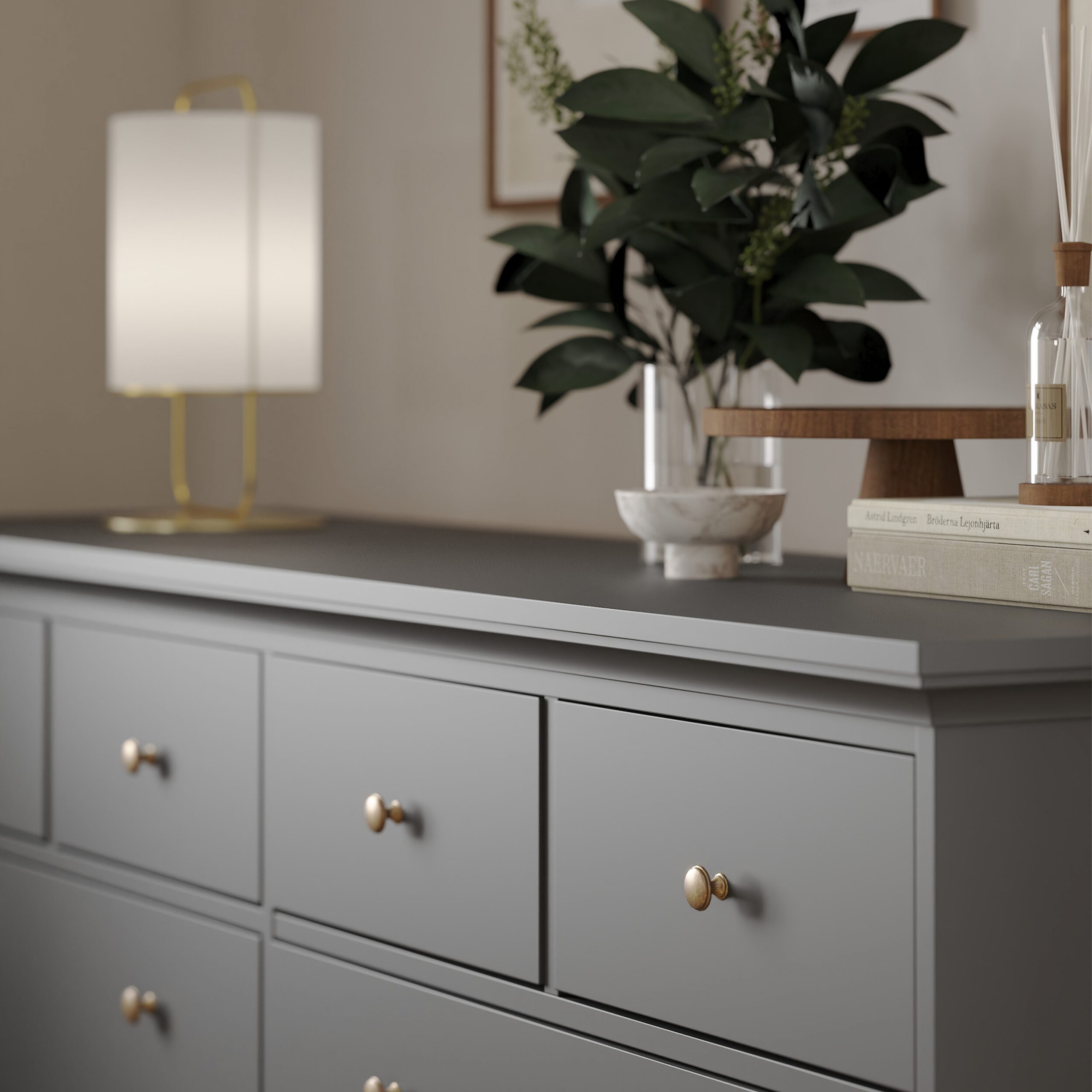 Paris Chest of 8 Drawers in Matt Grey - Image 6