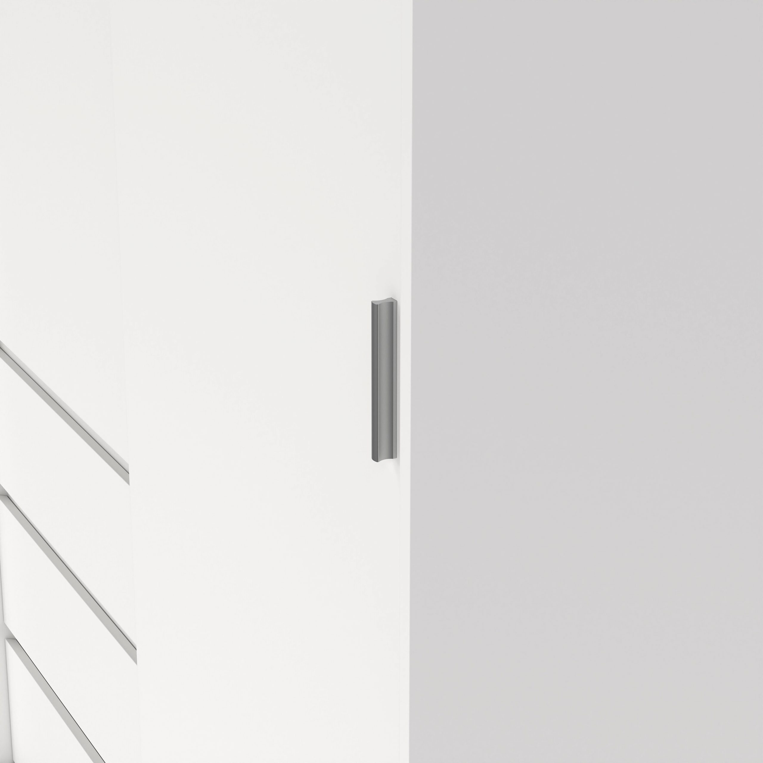 Naia Wardrobe with 1 Sliding Door and 1 Door + 3 Drawers in White - Image 6