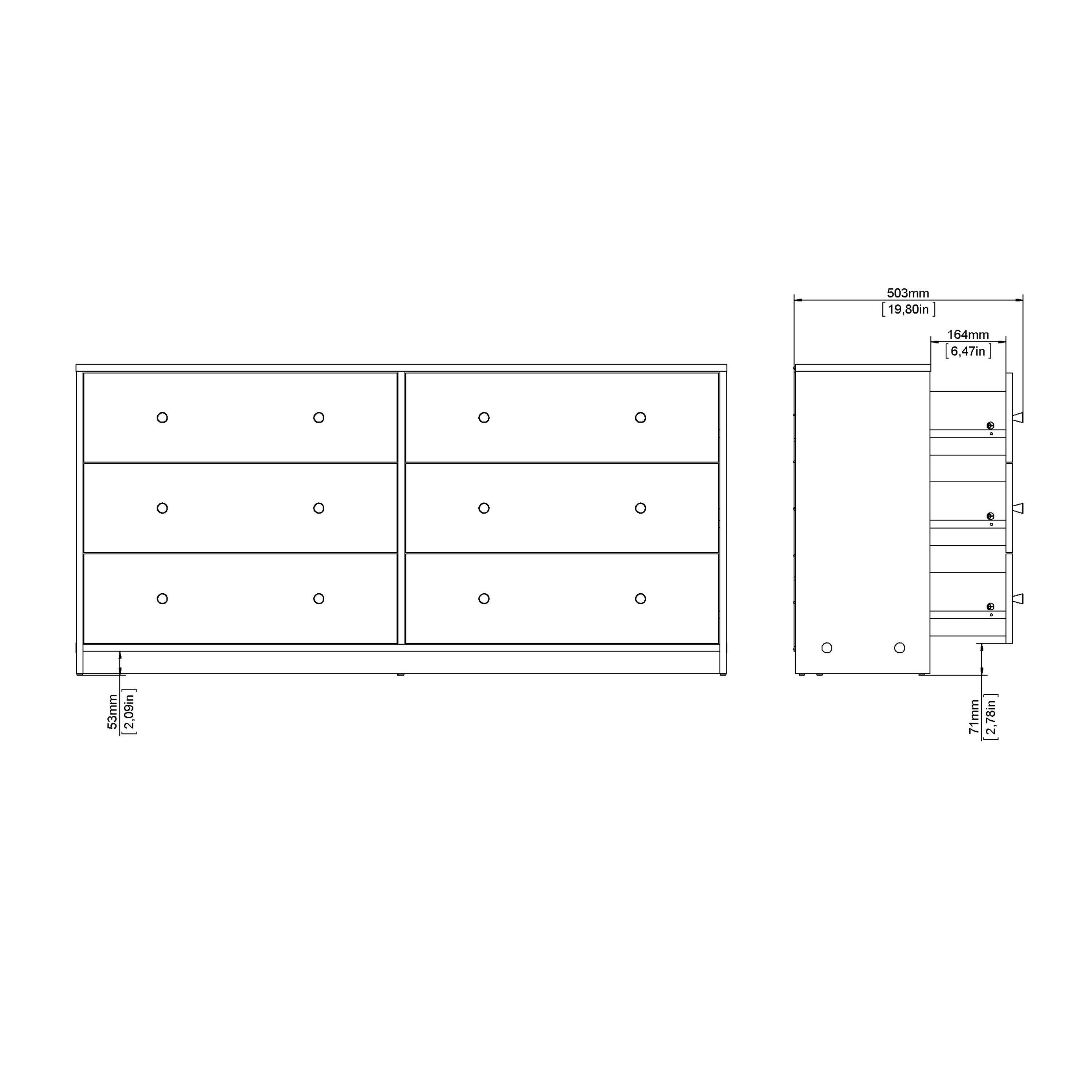 May Chest of 6 Drawers (3+3) in White - Image 9
