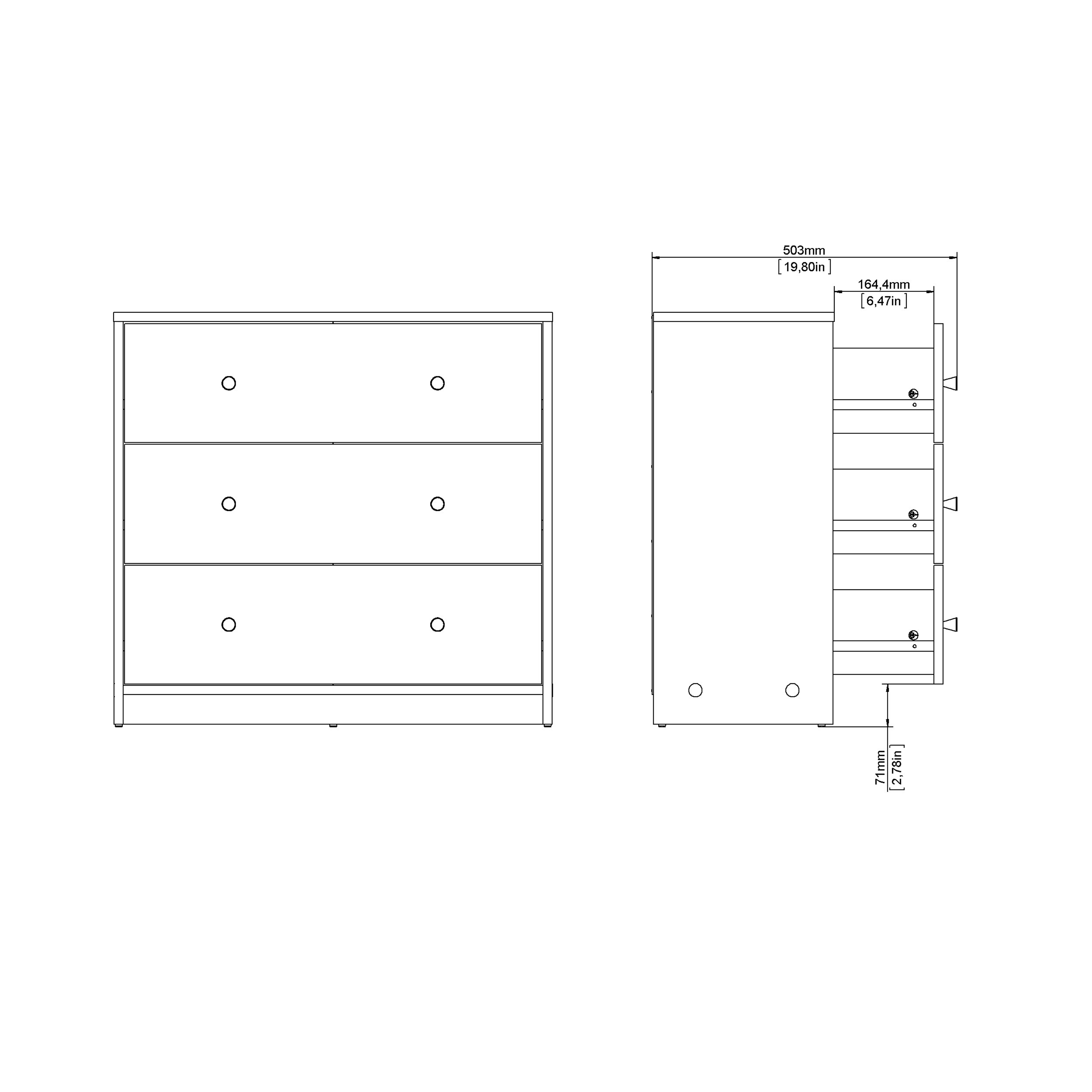 May Chest of 3 Drawers in Jackson Hickory Oak - Image 9