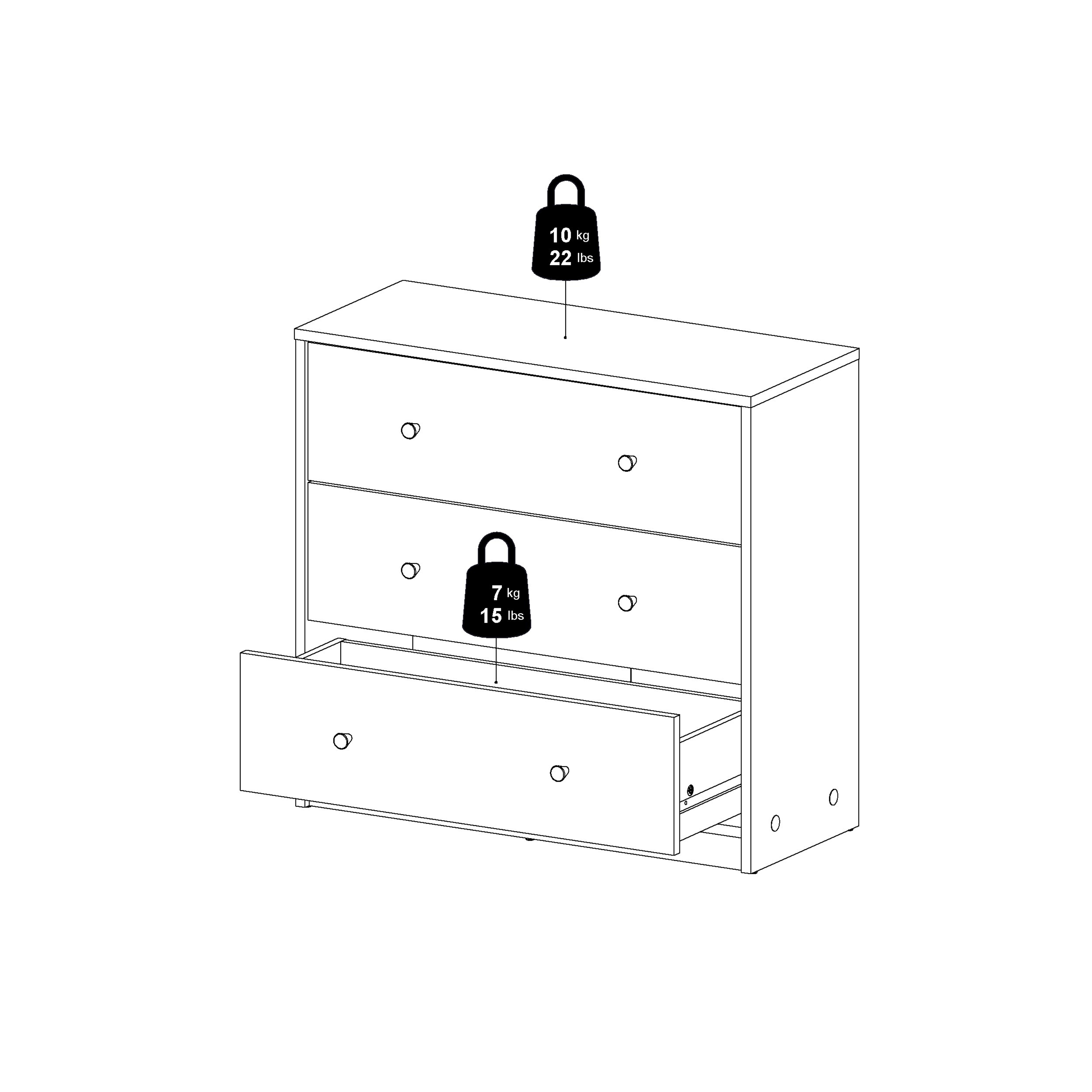 May Chest of 3 Drawers in Jackson Hickory Oak - Image 10