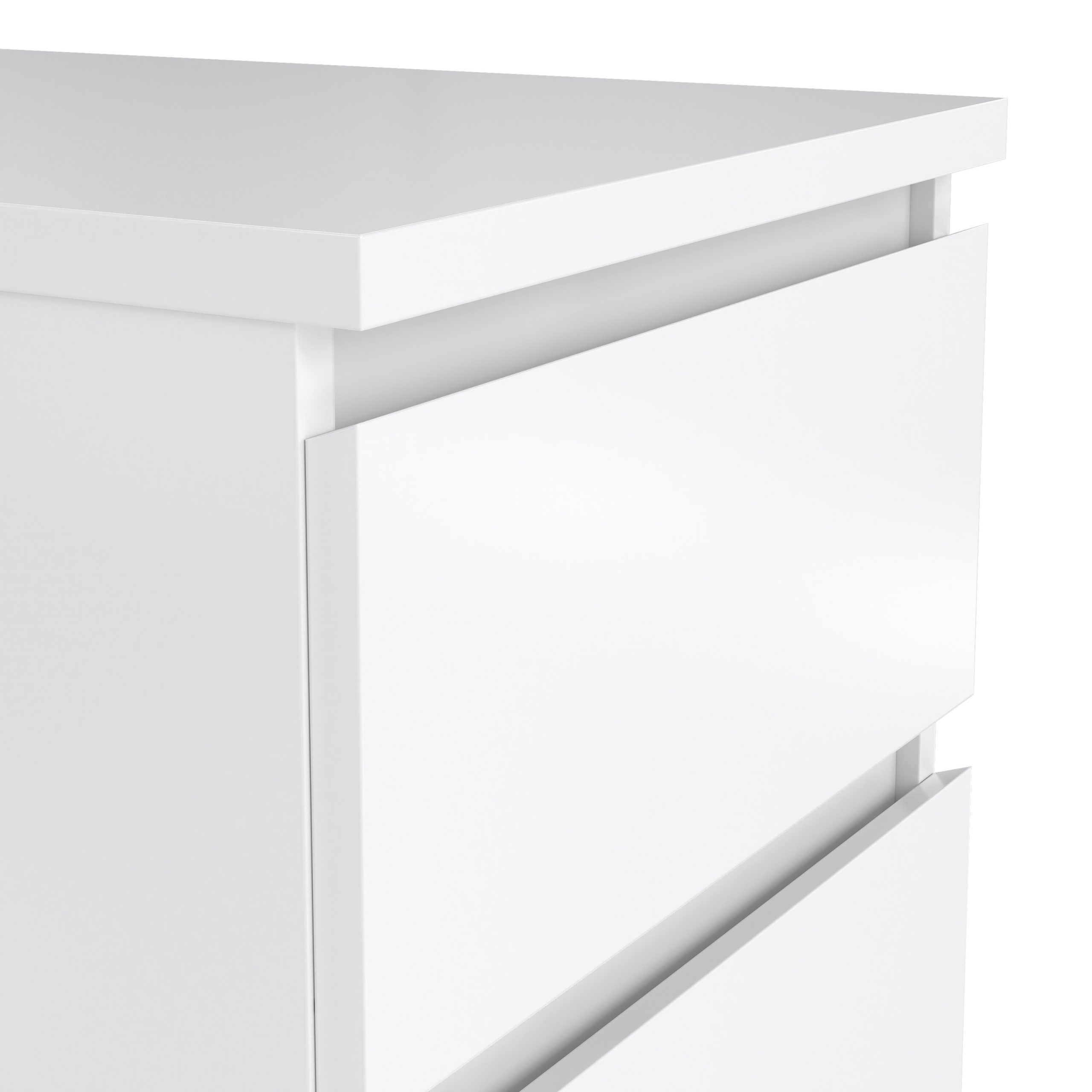 Naia Bedside 2 drawers in White high gloss - Image 4