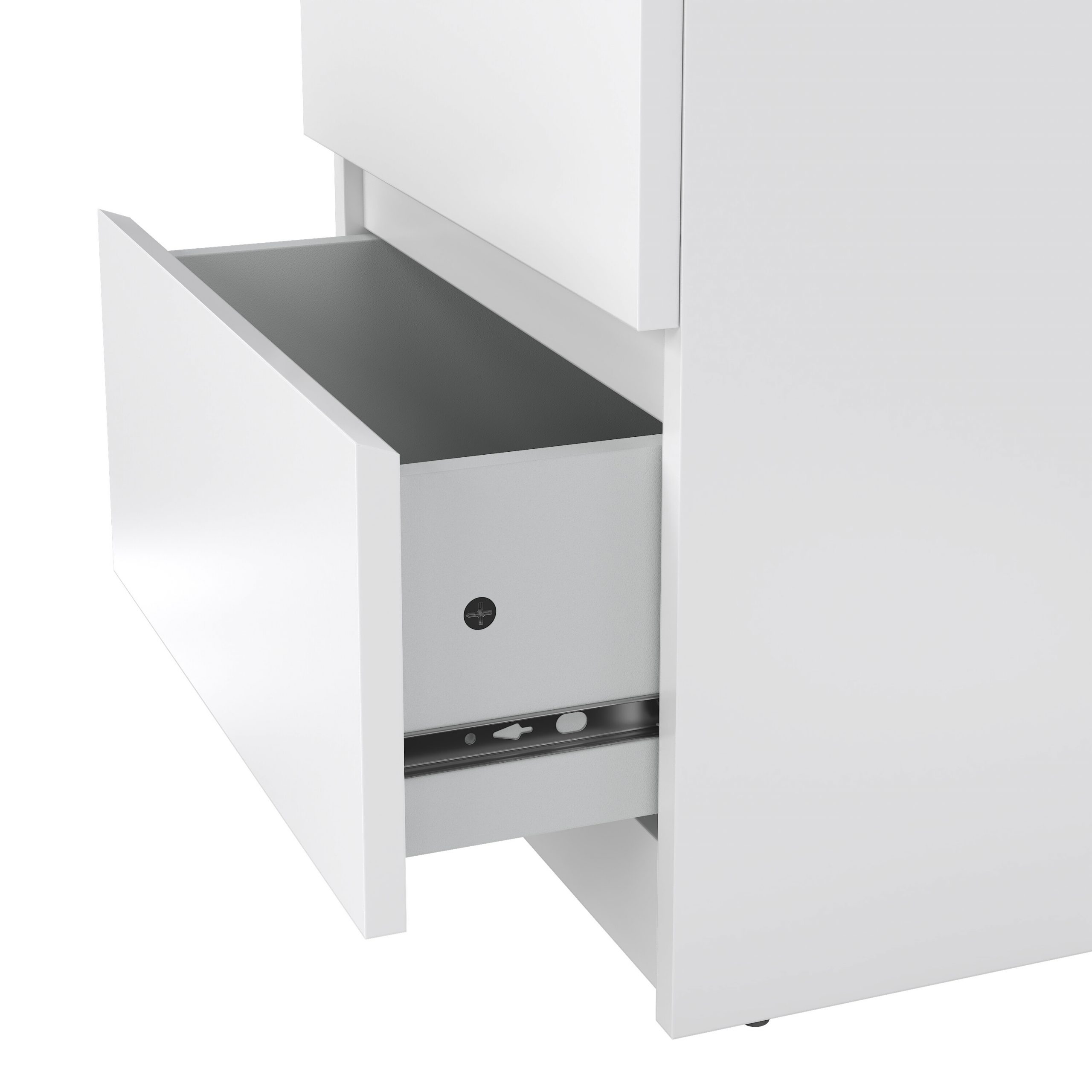 Naia Bedside 2 drawers in White high gloss - Image 5