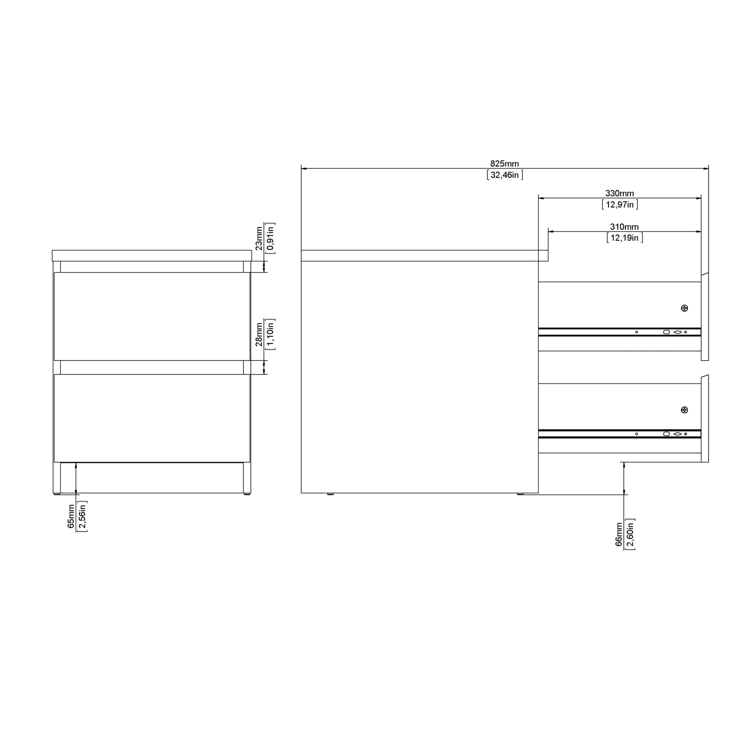 Naia Bedside 2 drawers in White high gloss - Image 7