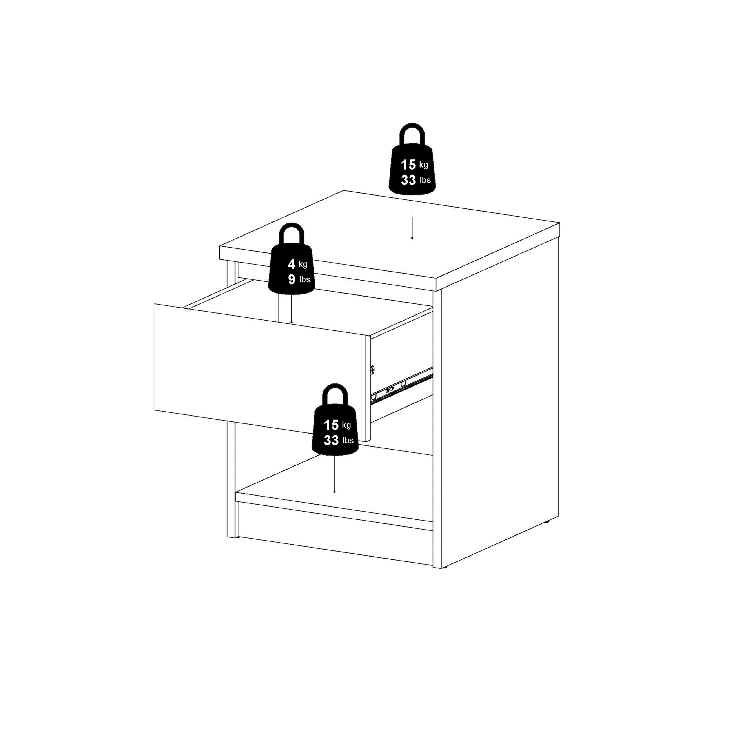 Naia Bedside 1 Drawer 1 Shelf in Cashmere Jackson Hickory - Image 8