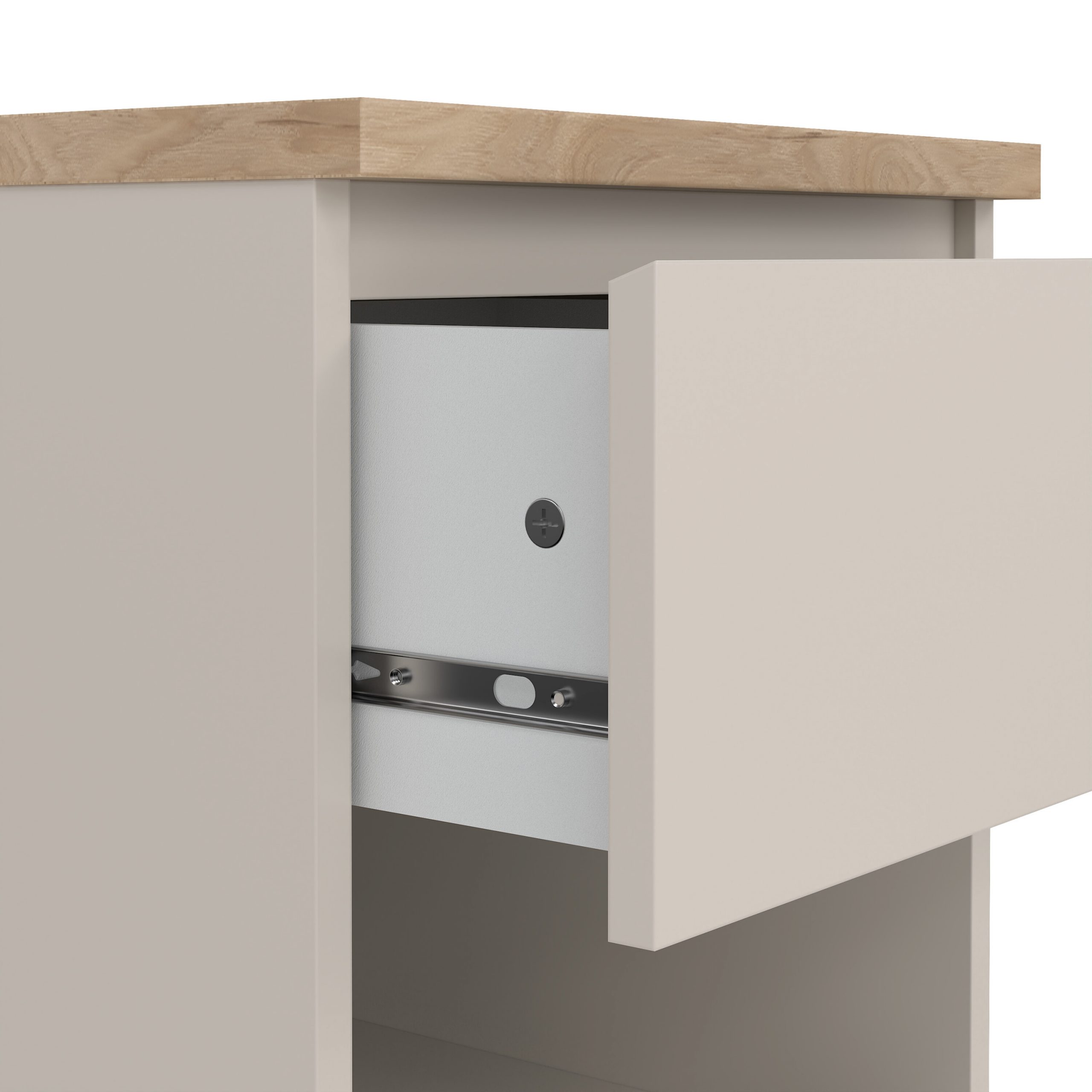 Naia Bedside 1 Drawer 1 Shelf in Cashmere Jackson Hickory - Image 4