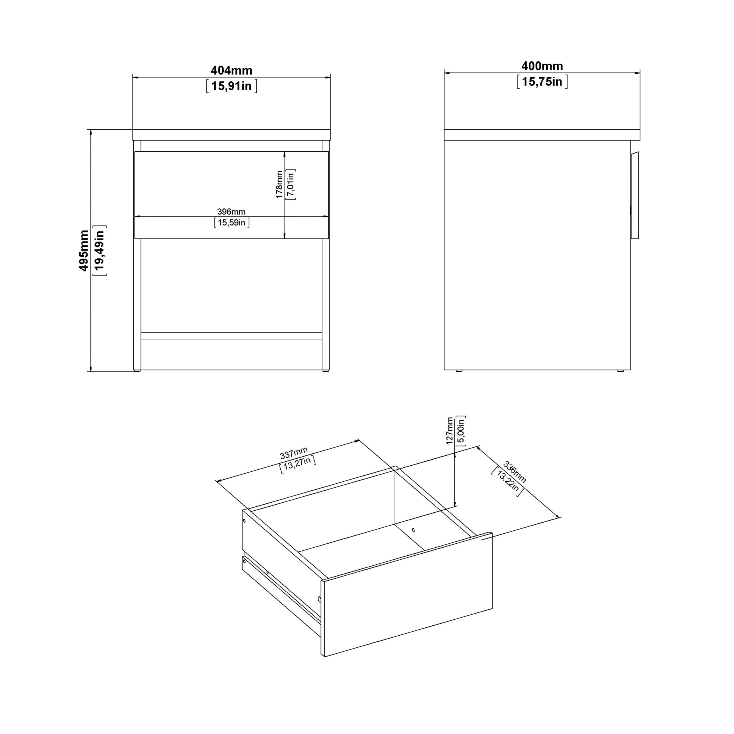 Naia Bedside 1 Drawer 1 Shelf in Cashmere Jackson Hickory - Image 6