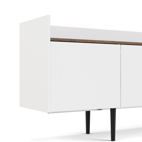 Unit Sideboard 2 Drawers 3 Doors in White and Walnut - Image 7