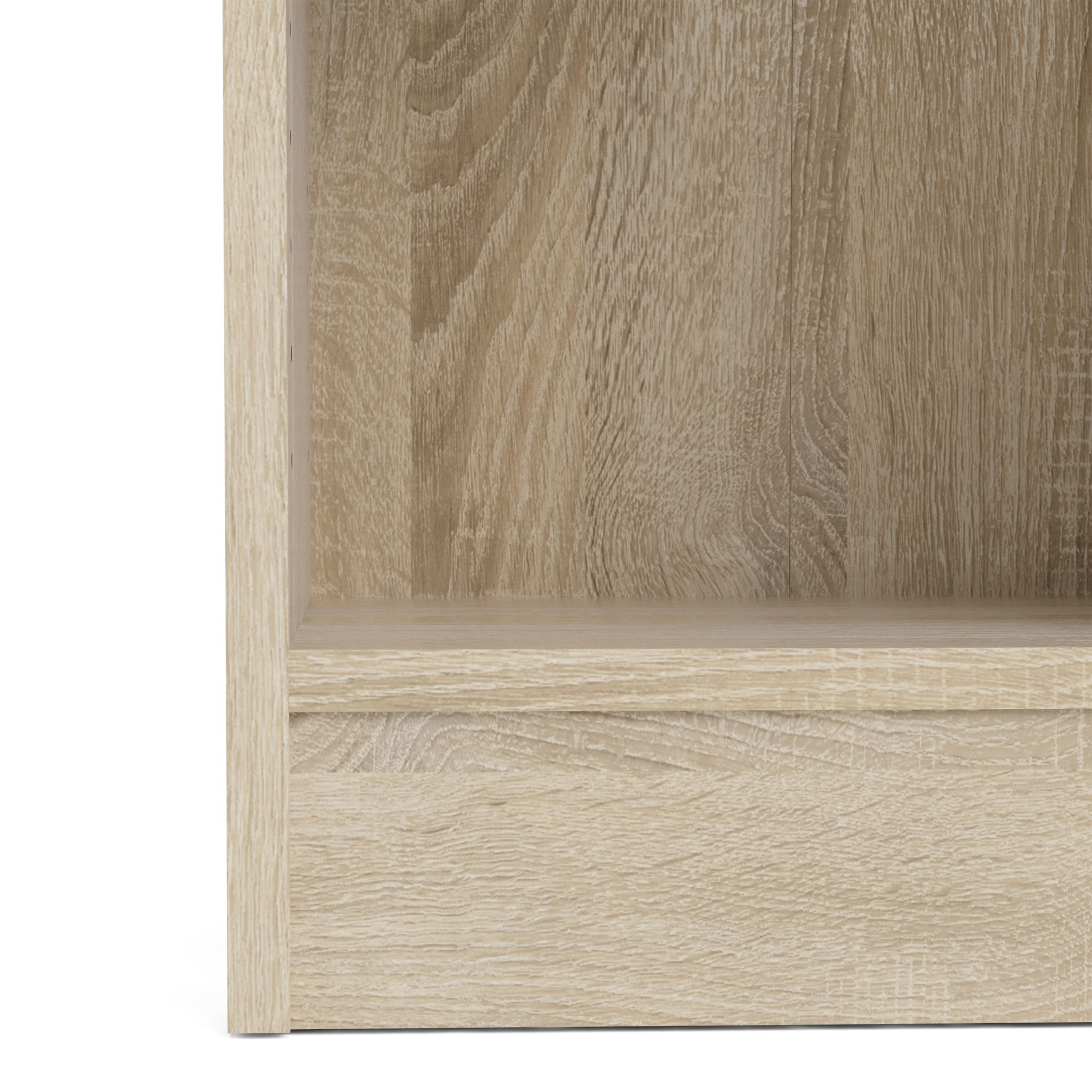 Basic Low Narrow Bookcase (2 Shelves) in Oak - Image 6