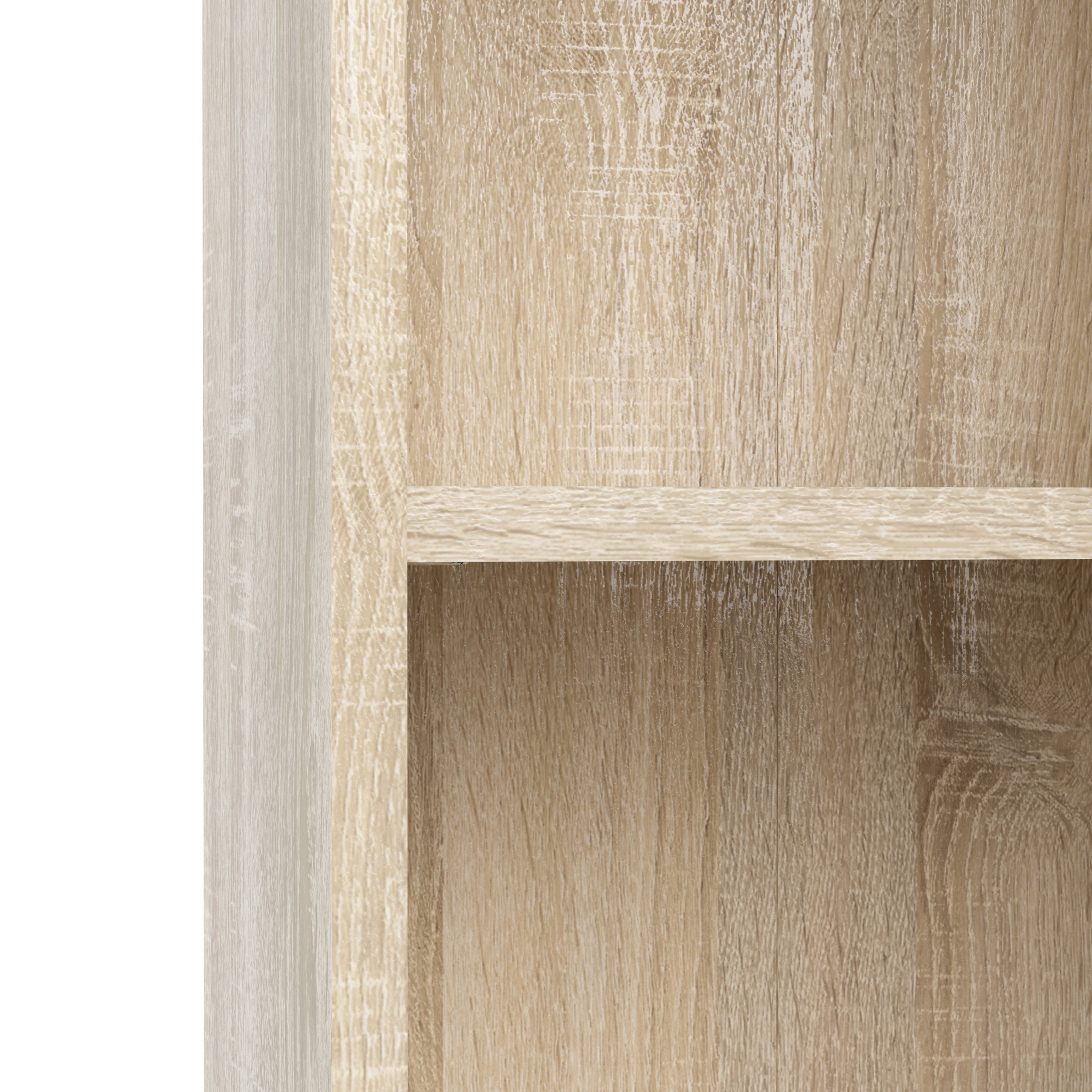 Basic Low Wide Bookcase (2 Shelves) in Oak - Image 8