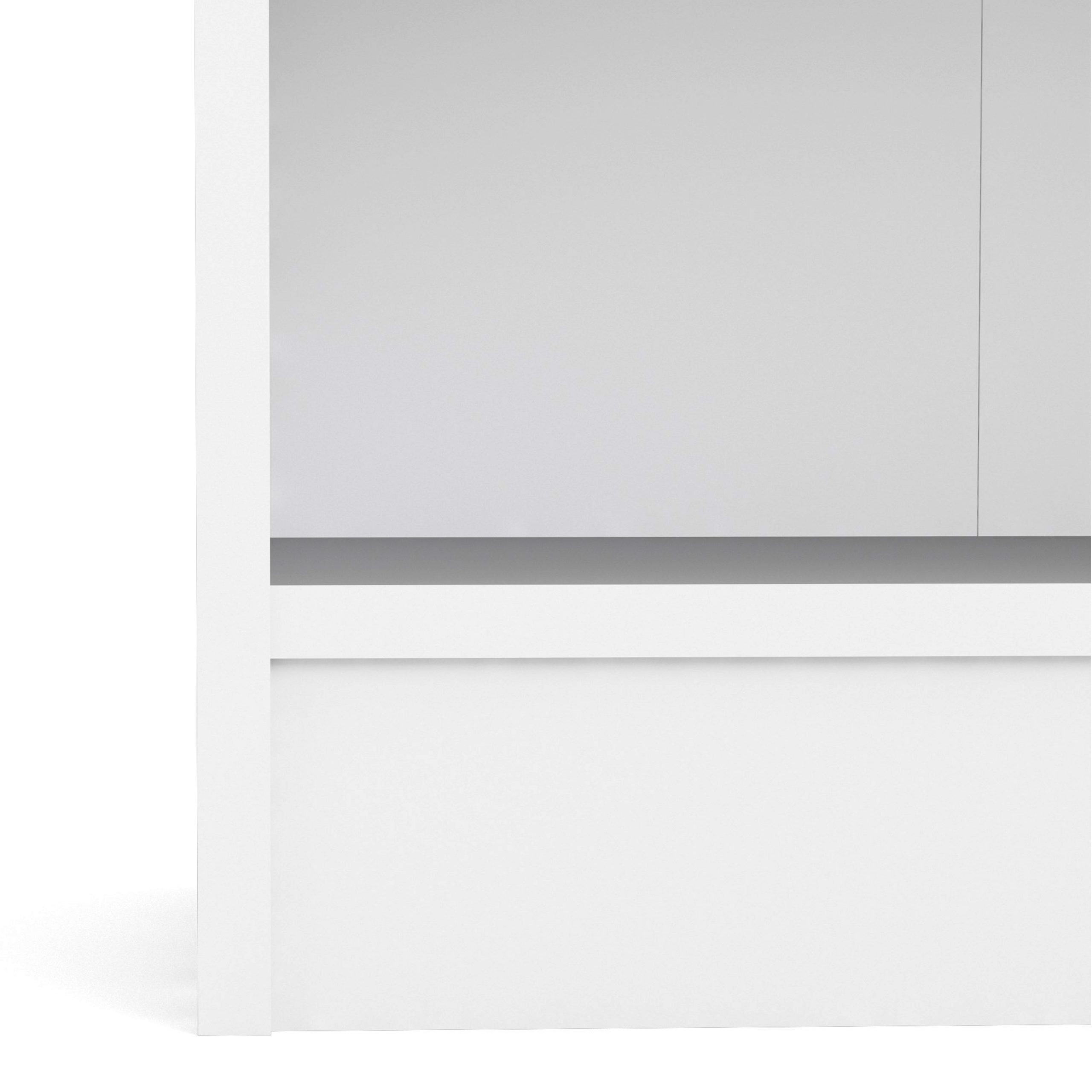 Basic Tall Wide Bookcase (4 Shelves) in White - Image 8