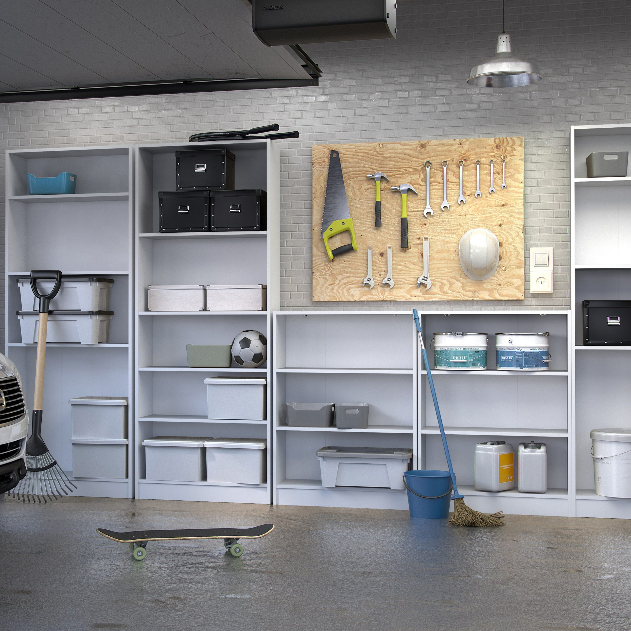 Basic Tall Wide Bookcase (4 Shelves) in White - Image 4