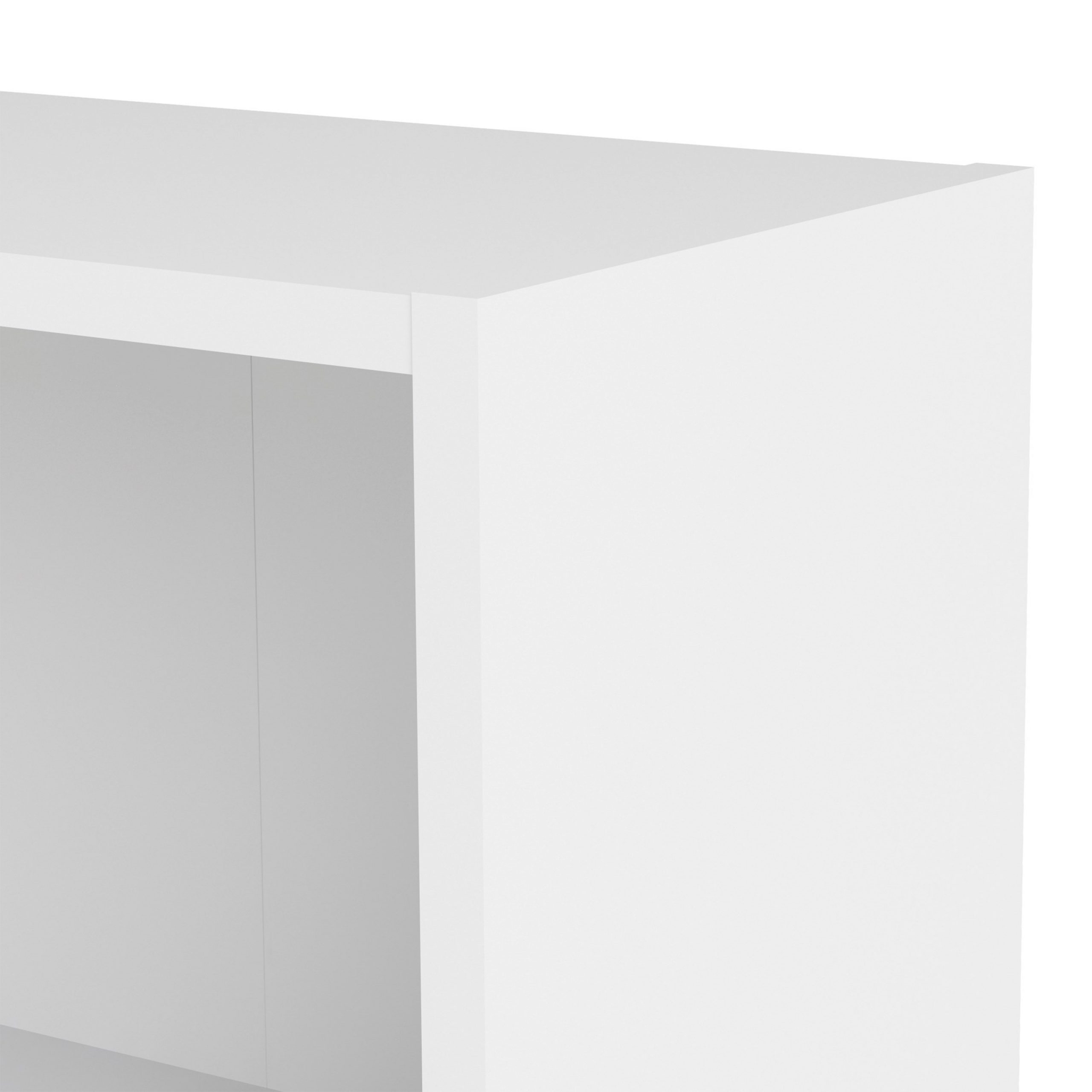 Basic Tall Wide Bookcase (4 Shelves) in White - Image 7