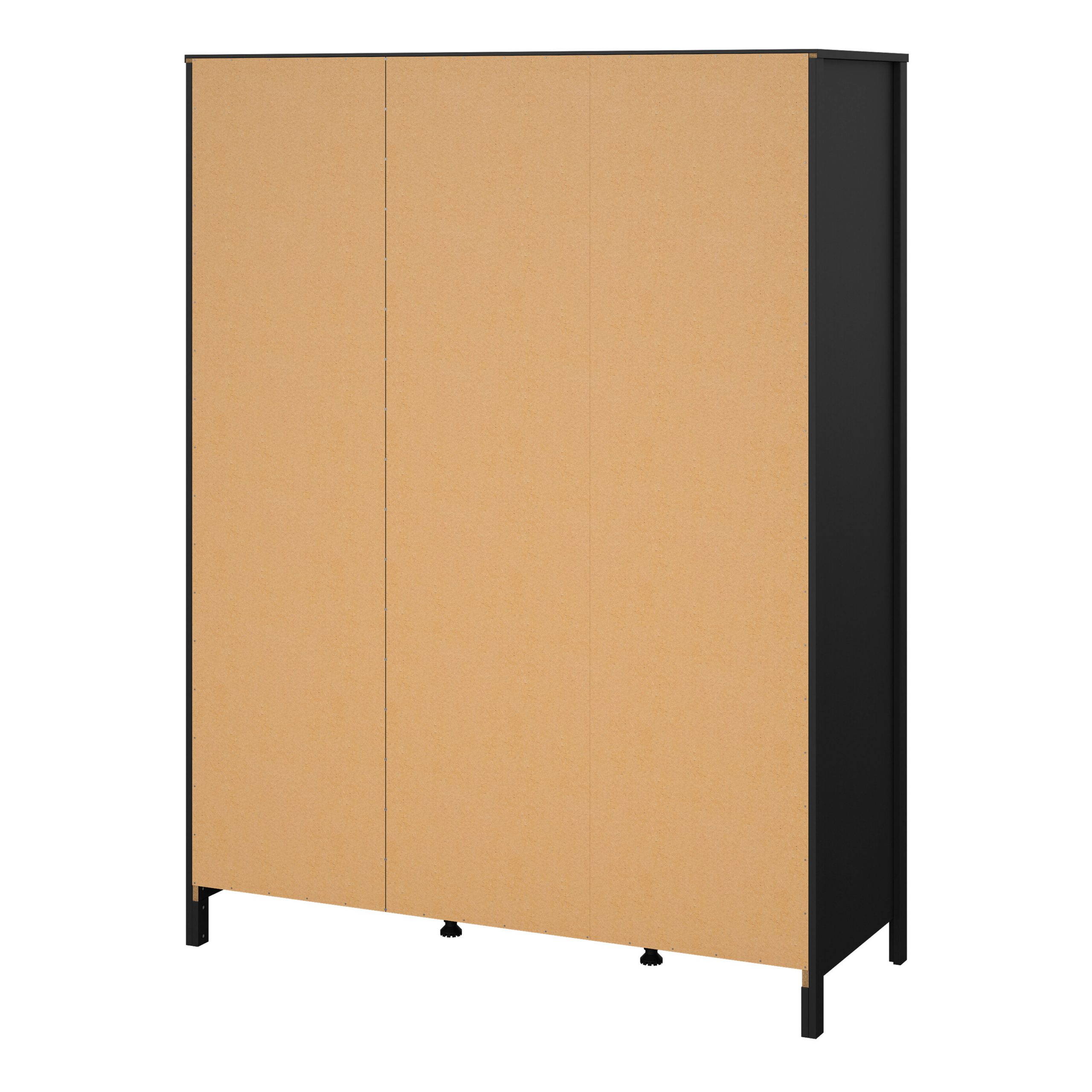 Madrid  Wardrobe with 2 Doors 1 Mirror Door 2 Drawers Matt Black - Image 2