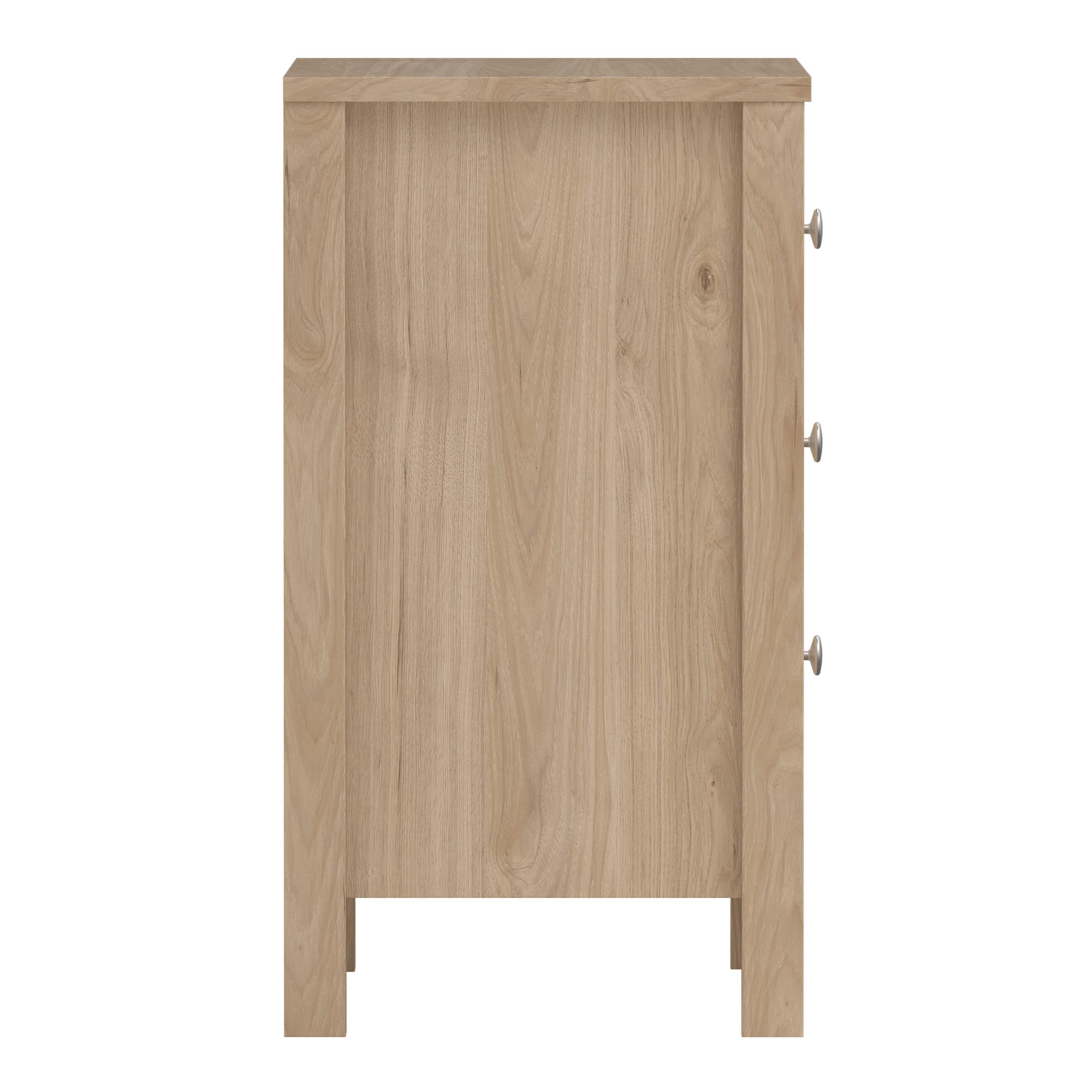 Madrid Bedside Table 3 Drawers in Jackson Hickory Oak - Image 2