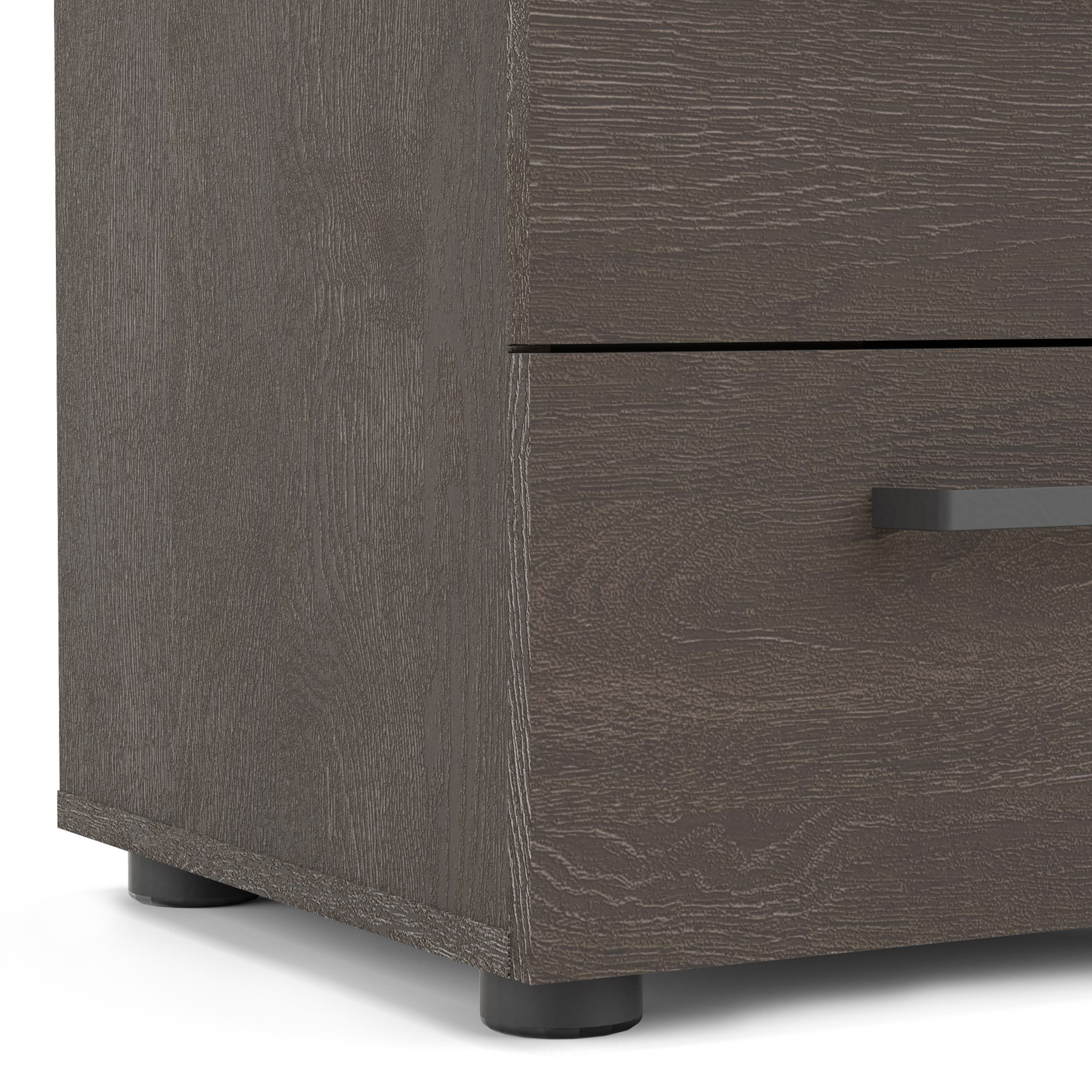 Dallas Nightstand 2 Drawers in Rovere Gessato Dark Oak - Image 5