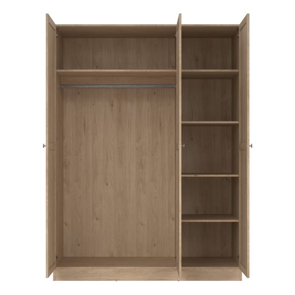 Brande Wardrobe with 3 Frame Doors in Jackson Hickory Oak - Image 3