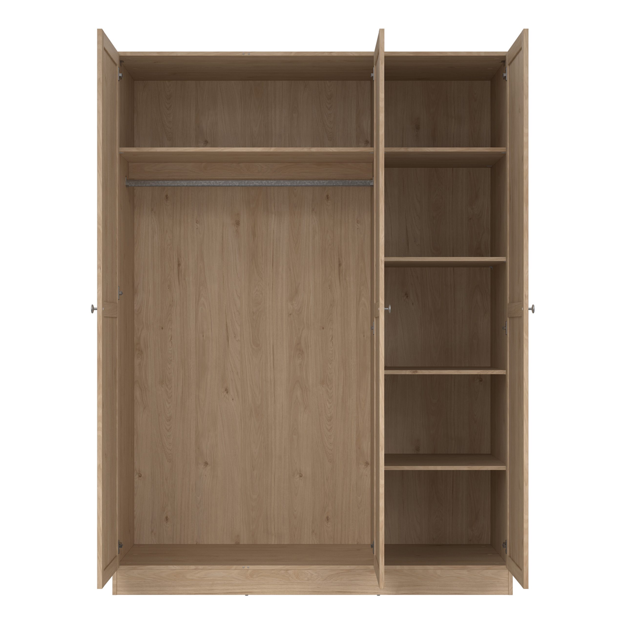 Brande Wardrobe with 3 Frame Doors in Jackson Hickory Oak - Image 3