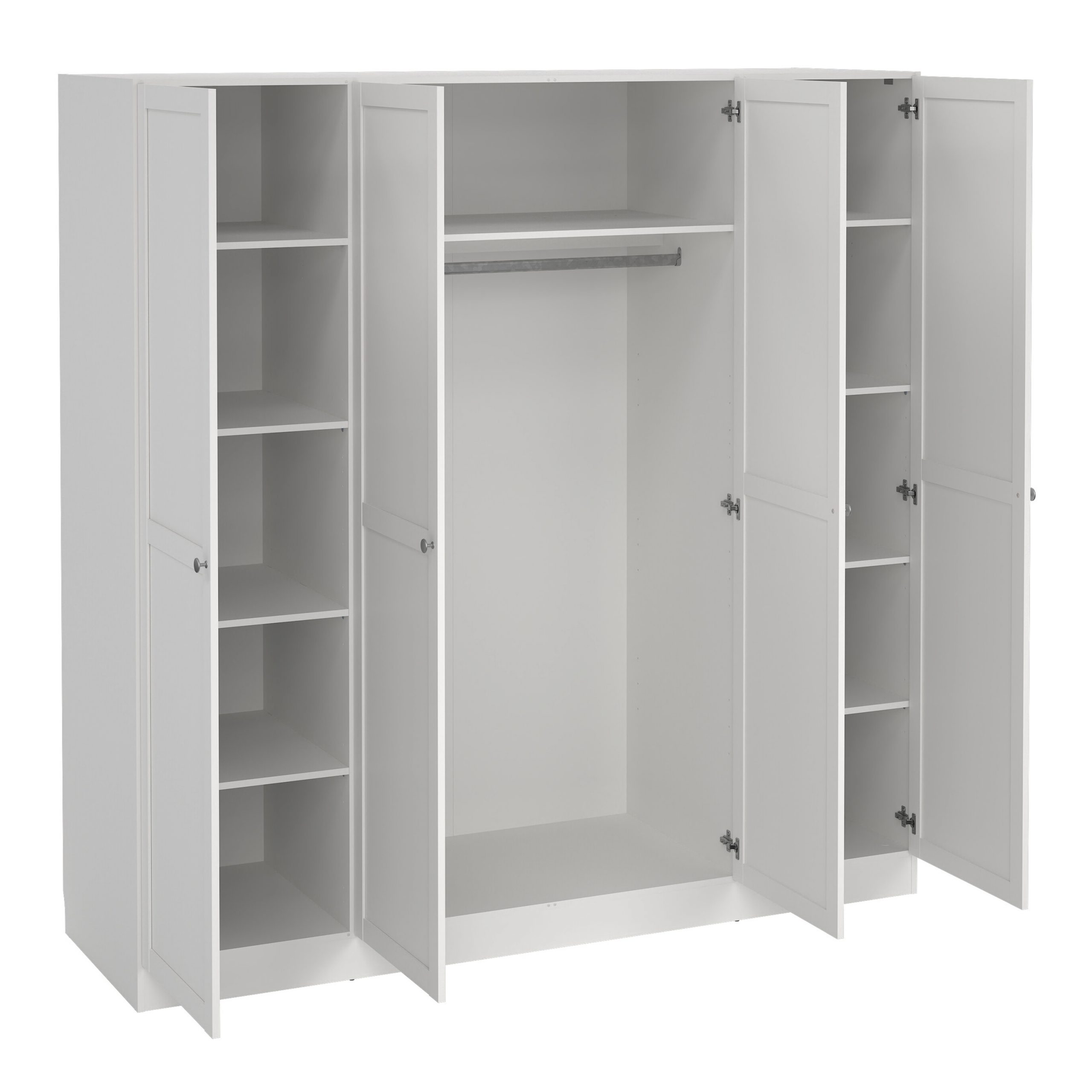 Brande Wardrobe with 4 Frame Doors in White - Image 2
