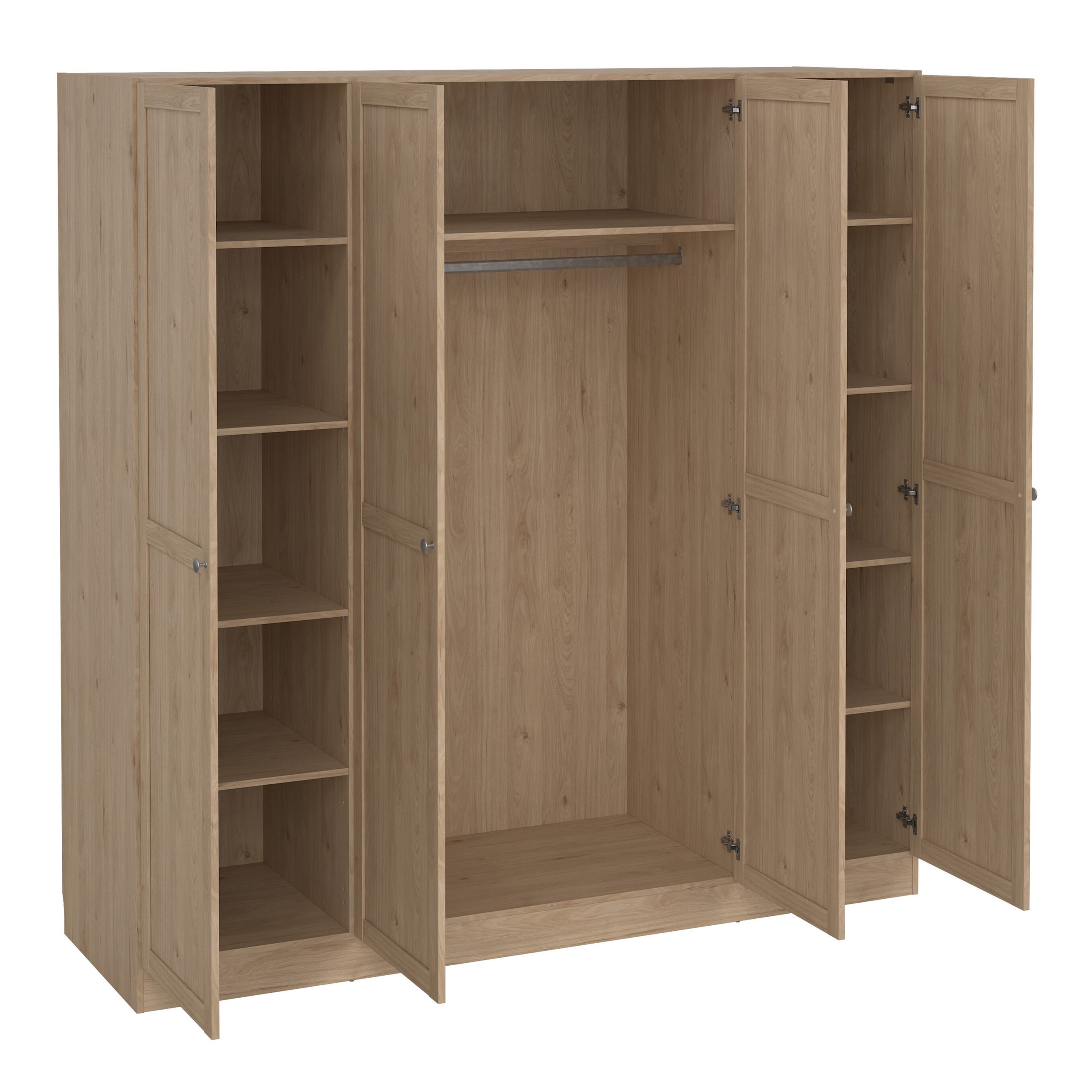 Brande Wardrobe with 4 Frame Doors in Jackson Hickory Oak - Image 2