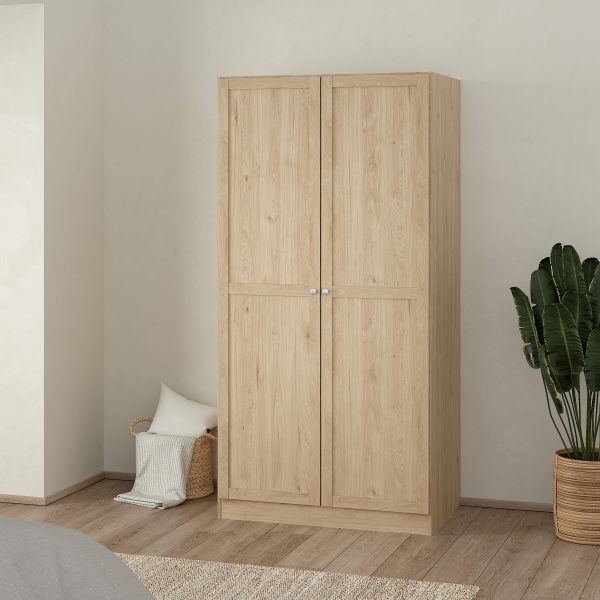 Brande Wardrobe with 2 Frame Doors in Jackson Hickory - Image 6