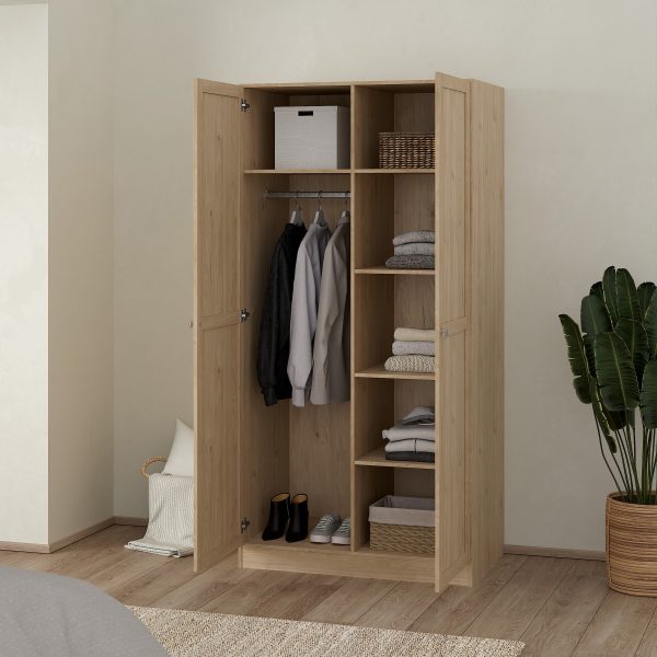 Brande Wardrobe with 2 Frame Doors in Jackson Hickory - Image 7