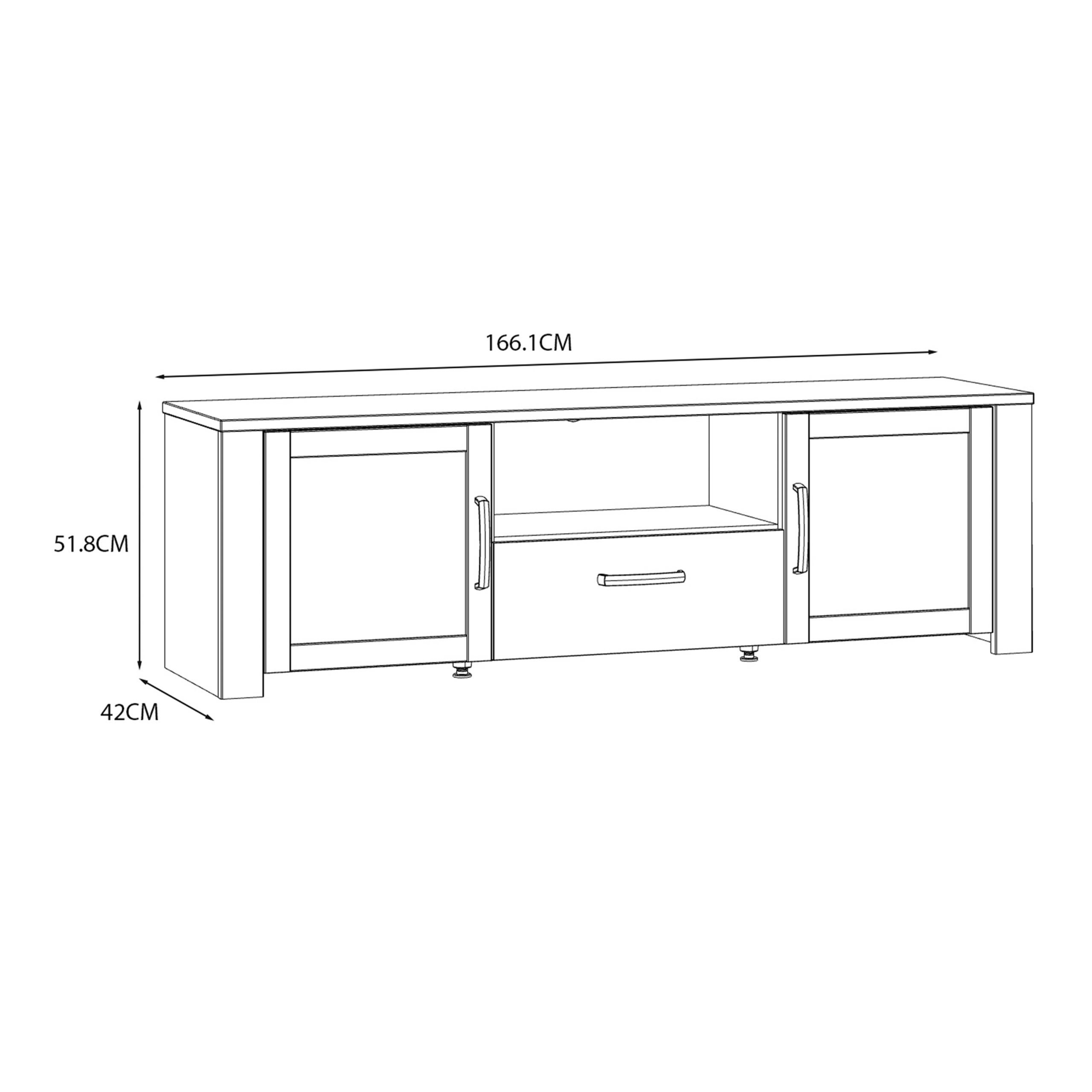 Bohol 2 Door 1 Drawer TV Unit  in Riviera Oak/Navy - Image 6