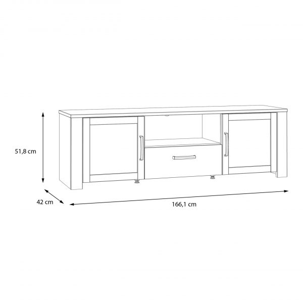 Bohol 2 Door 1 Drawer TV Unit  in Riviera Oak/Grey Oak - Image 5