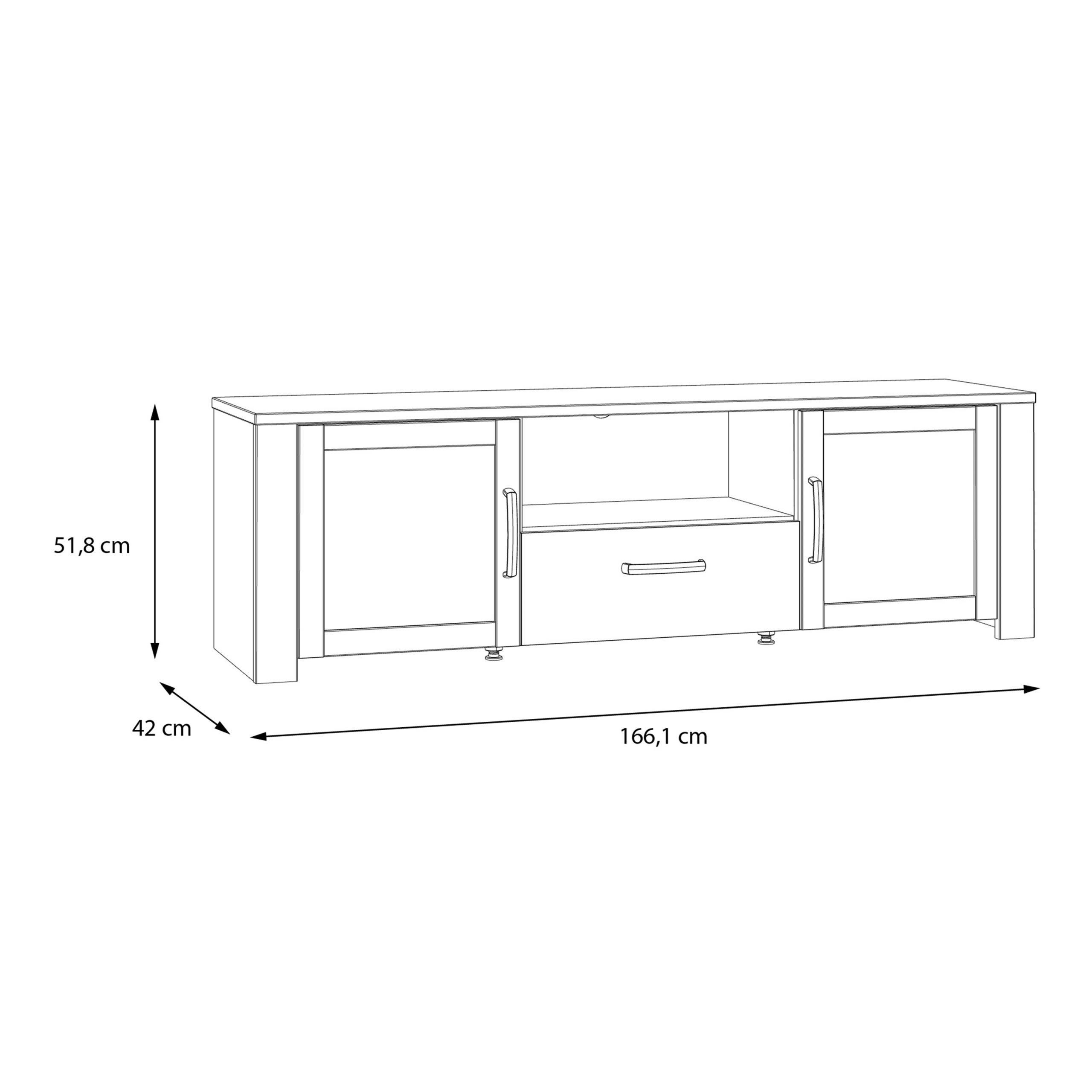 Bohol 2 Door 1 Drawer TV Unit  in Riviera Oak/Grey Oak - Image 5