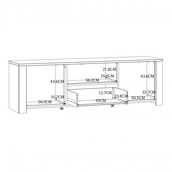 Bohol 2 Door 1 Drawer TV Unit in Riviera Oak/White - Image 8